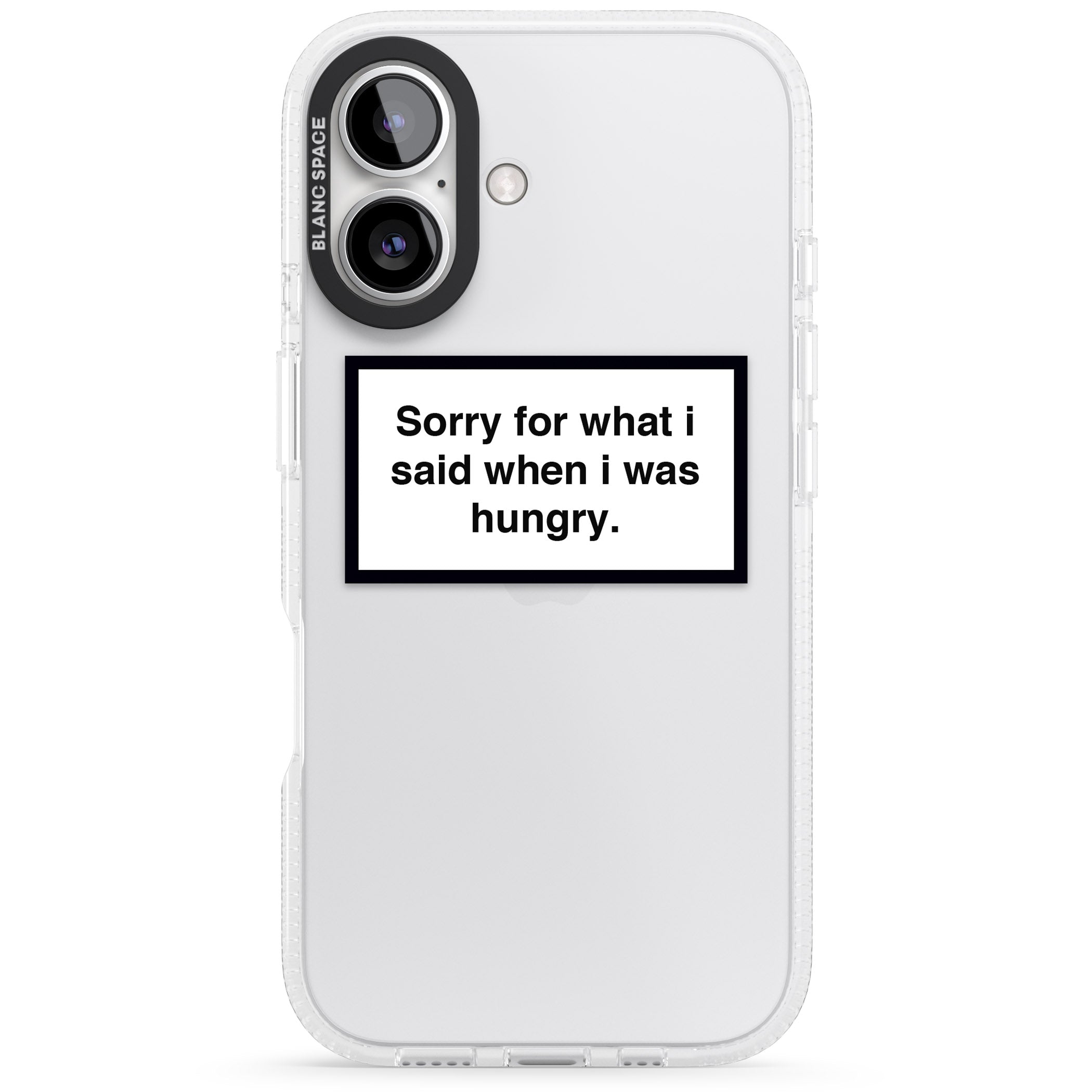 Sorry for what I said iPhone 16 / 16 Plus Clear Case Impact Air - Blanc Space
