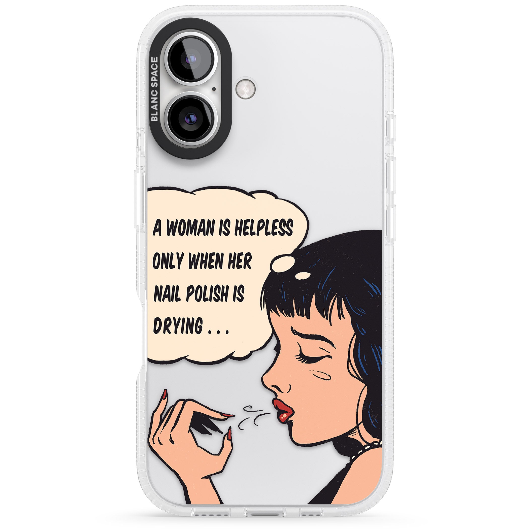 Drying Nails - Pop Art iPhone 16 / 16 Plus Clear Case Impact Air - Blanc Space