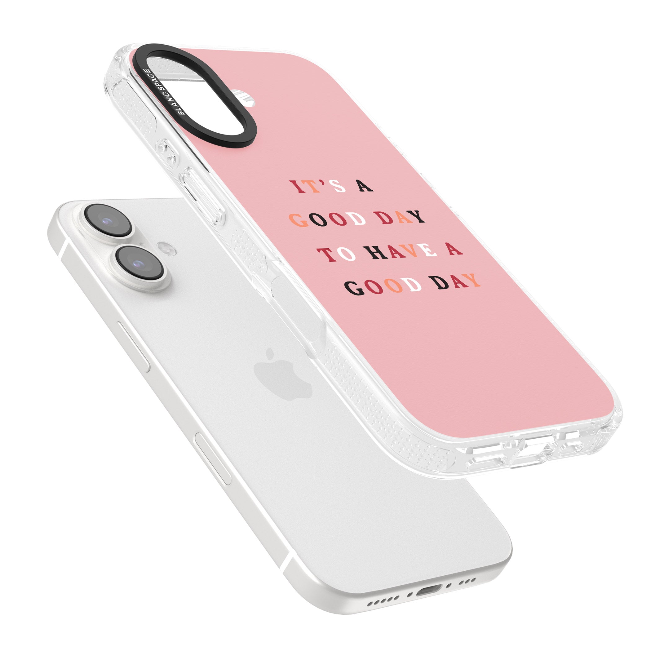 It's a good day to have a good day iPhone 16 / 16 Plus Clear Case Impact Air - Blanc Space