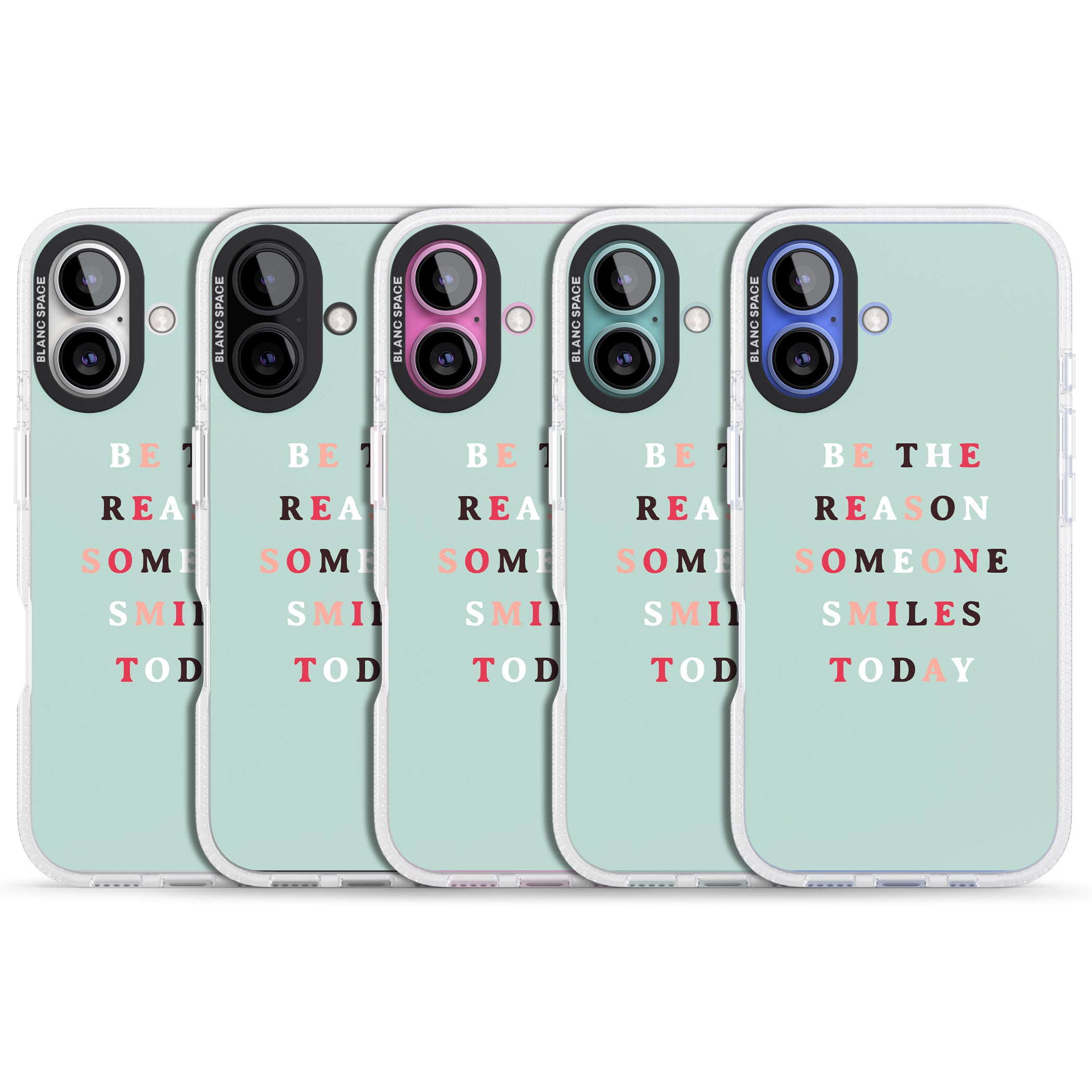 Be the reason someone smiles iPhone 16 / 16 Plus Clear Case Impact Air - Blanc Space