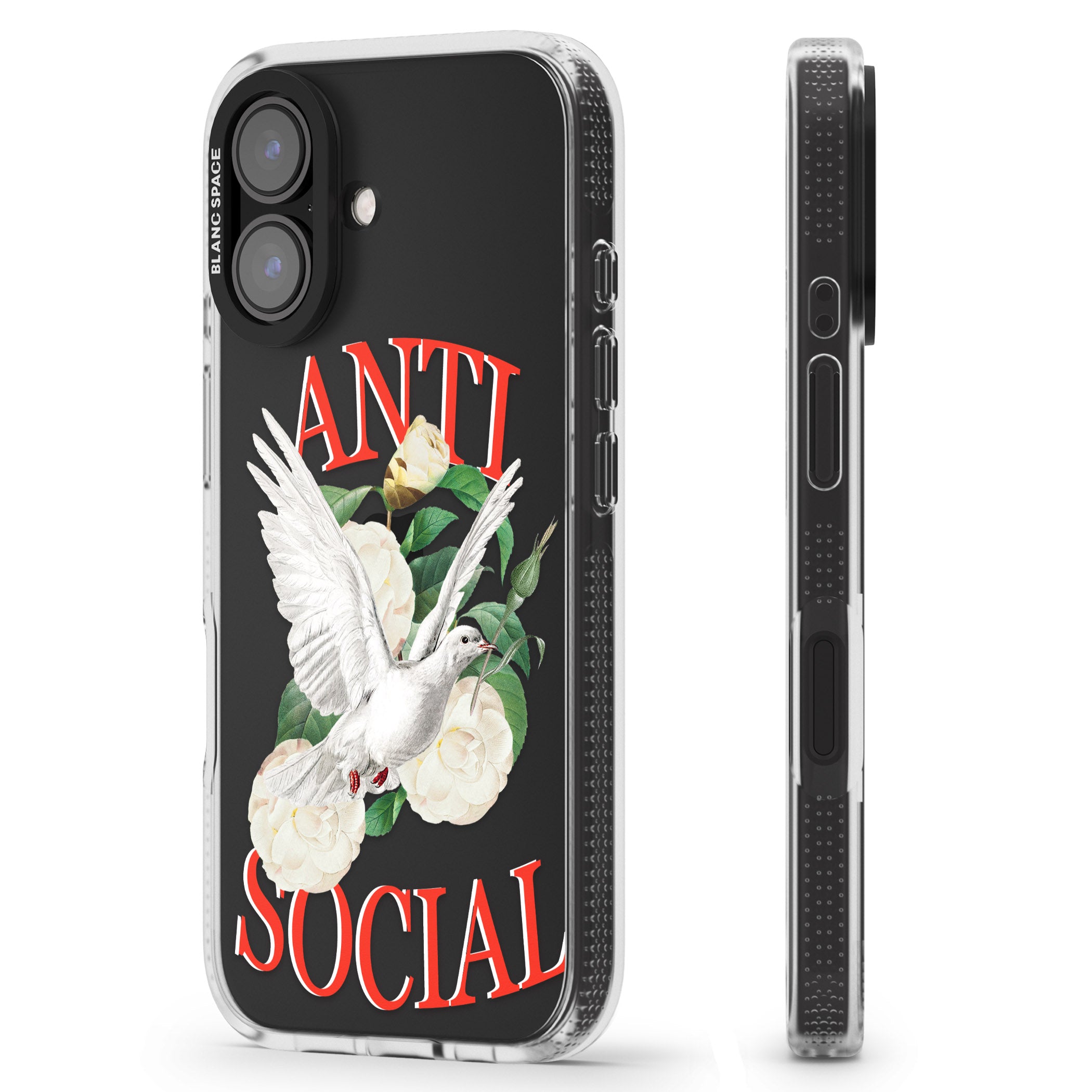 Anti-Social iPhone 16 / 16 Plus Clear Case Impact Air - Blanc Space
