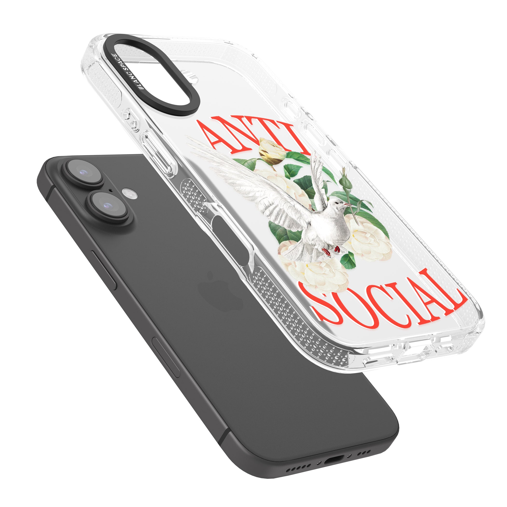 Anti-Social iPhone 16 / 16 Plus Clear Case Impact Air - Blanc Space