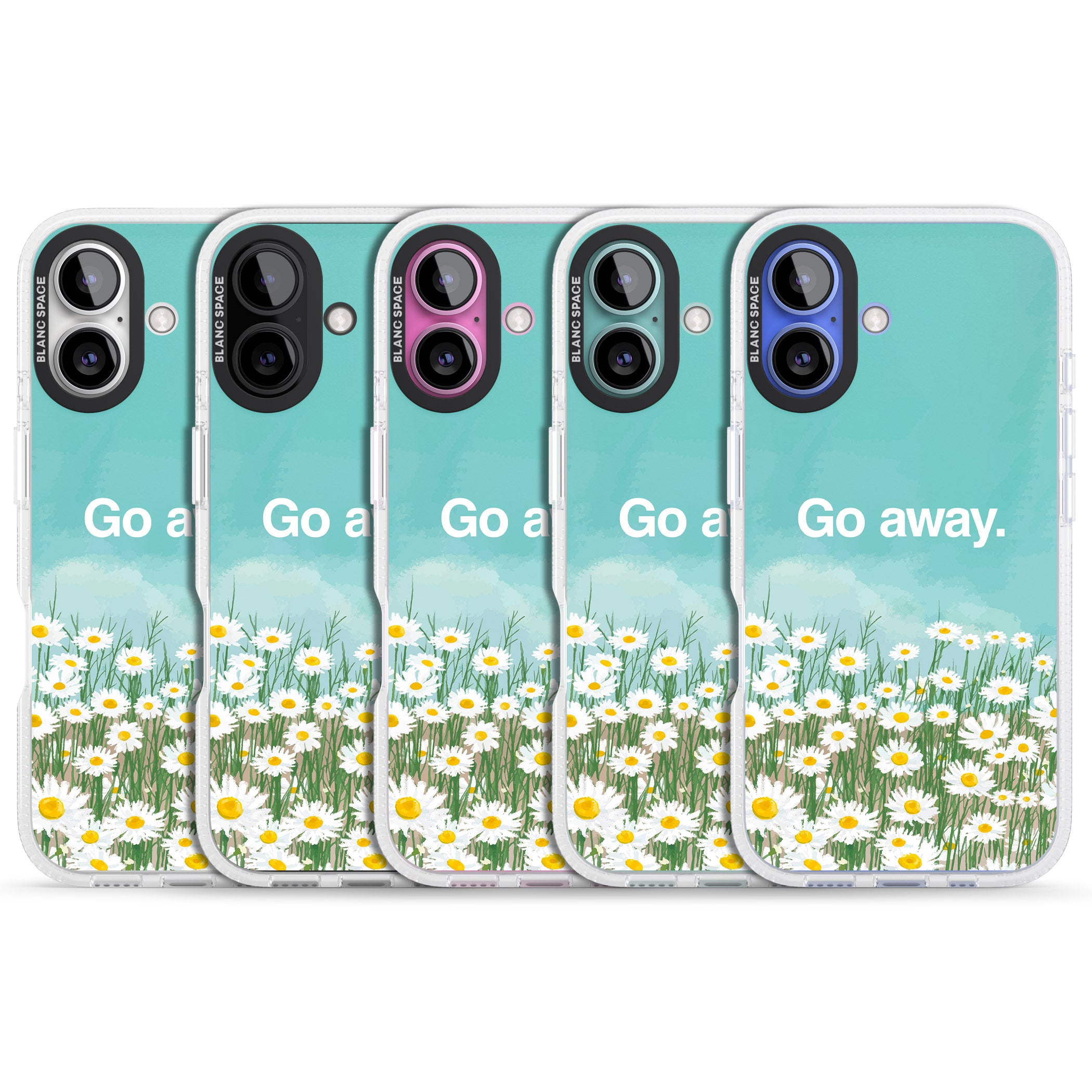 Go away iPhone 16 / 16 Plus Clear Case Impact Air - Blanc Space