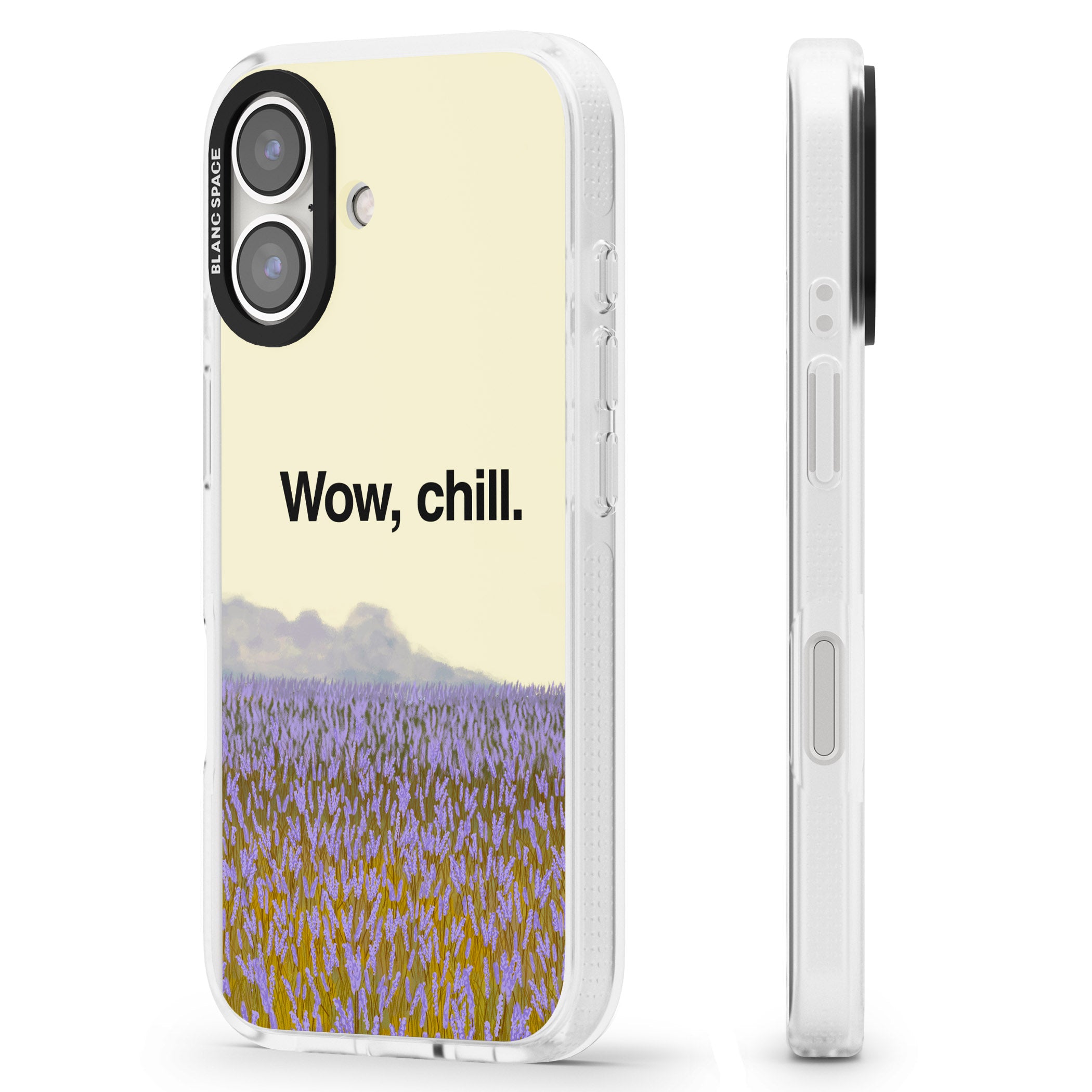 Wow, chill iPhone 16 / 16 Plus Clear Case Impact Air - Blanc Space