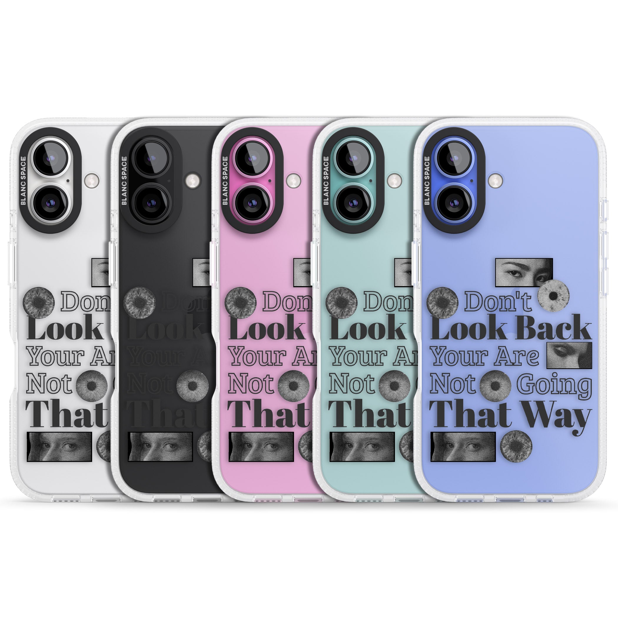 Don't Look Back iPhone 16 / 16 Plus Clear Case Impact Air - Blanc Space