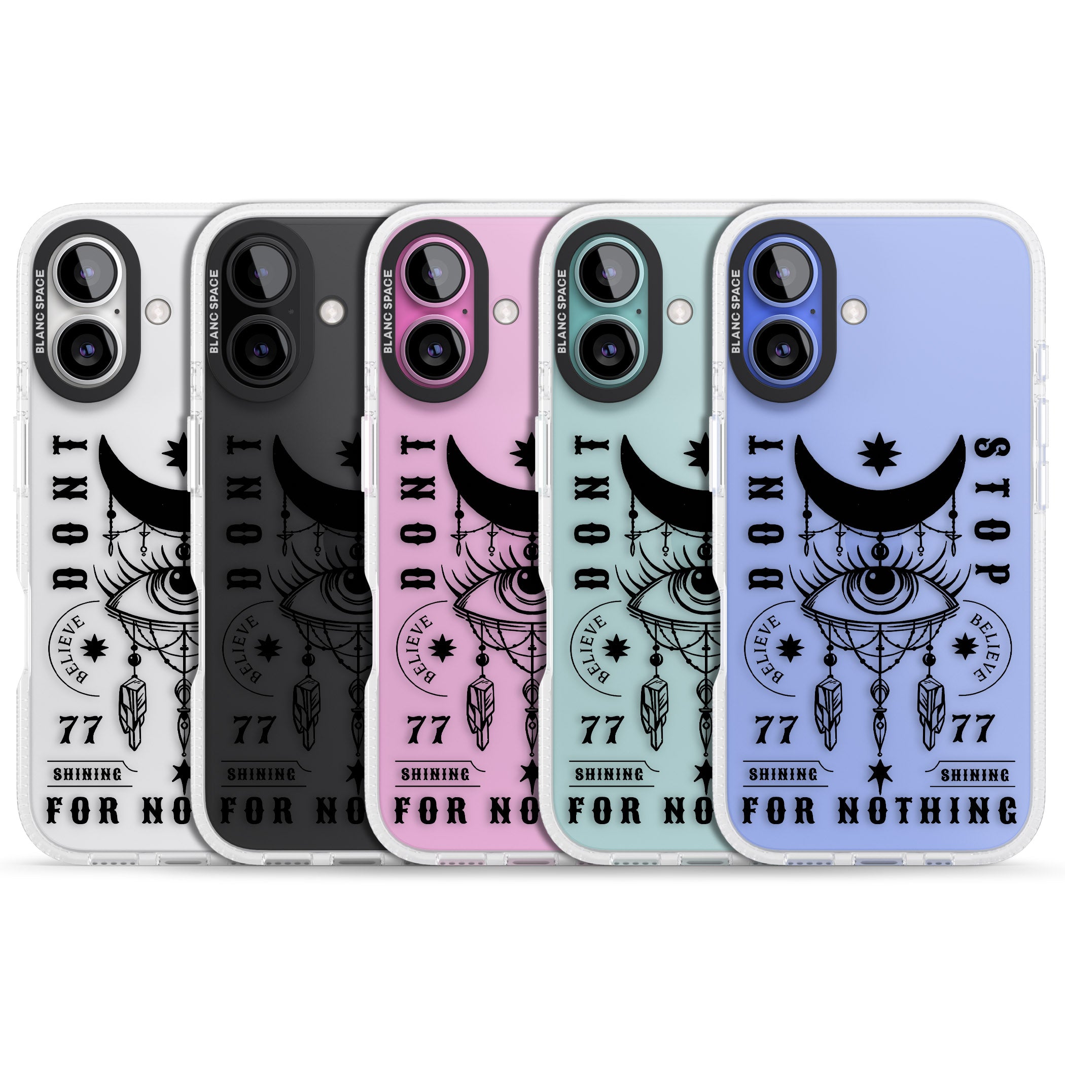 Don't Stop For Nothing iPhone 16 / 16 Plus Clear Case Impact Air - Blanc Space