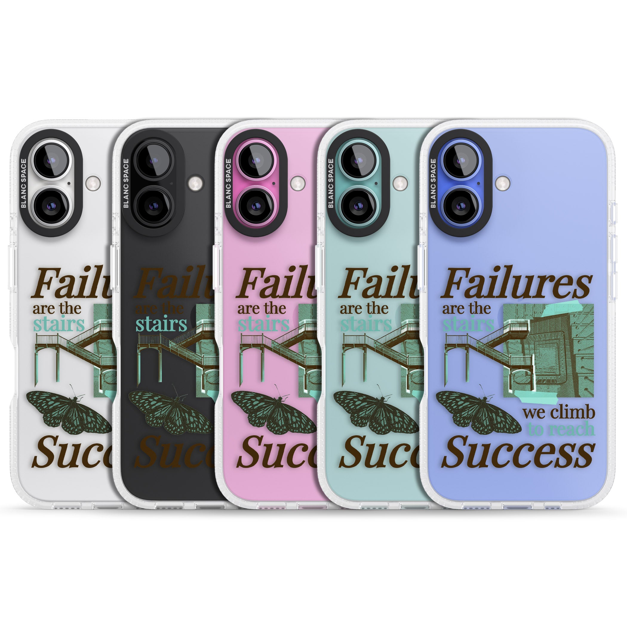 Fail To Succeed iPhone 16 / 16 Plus Clear Case Impact Air - Blanc Space