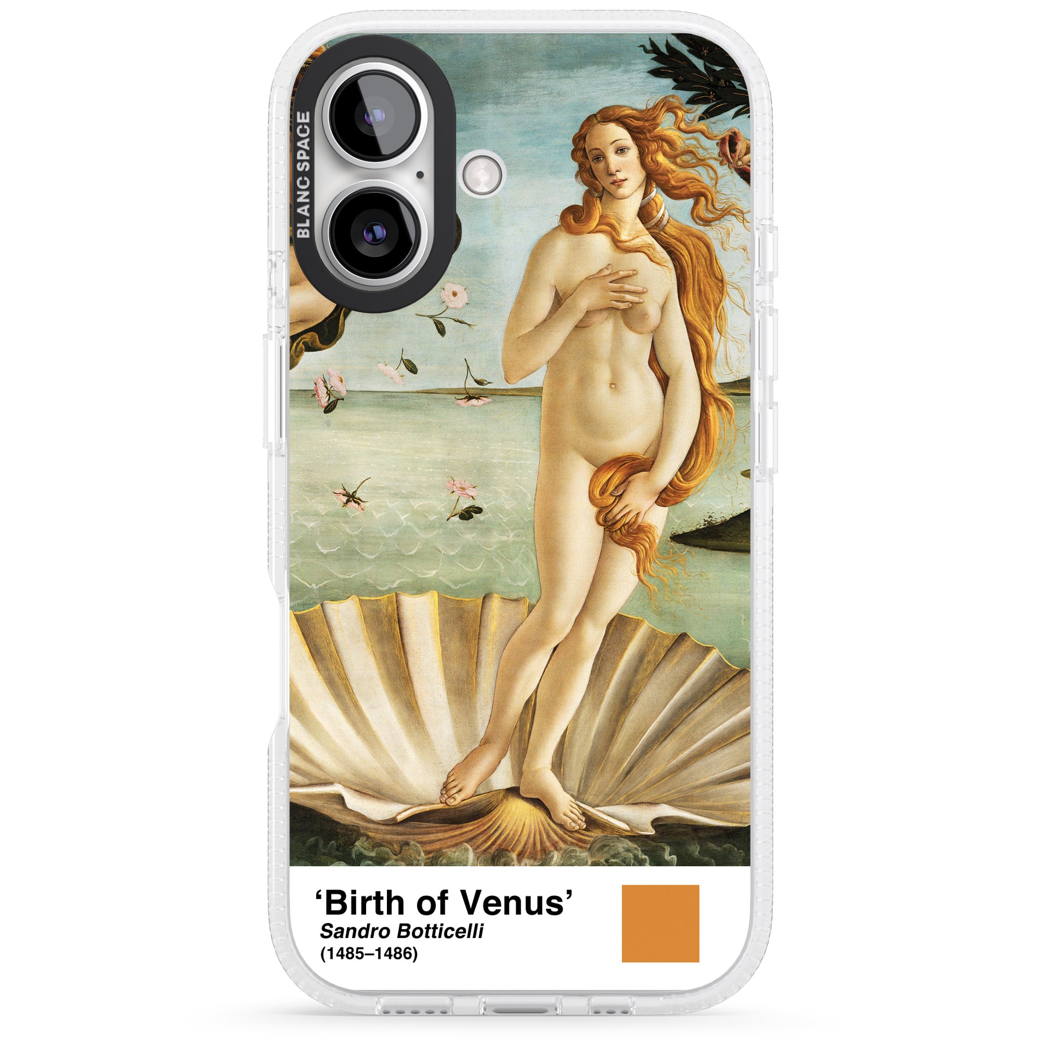 The Birth of Venus iPhone 16 / 16 Plus Clear Case Impact Air - Blanc Space
