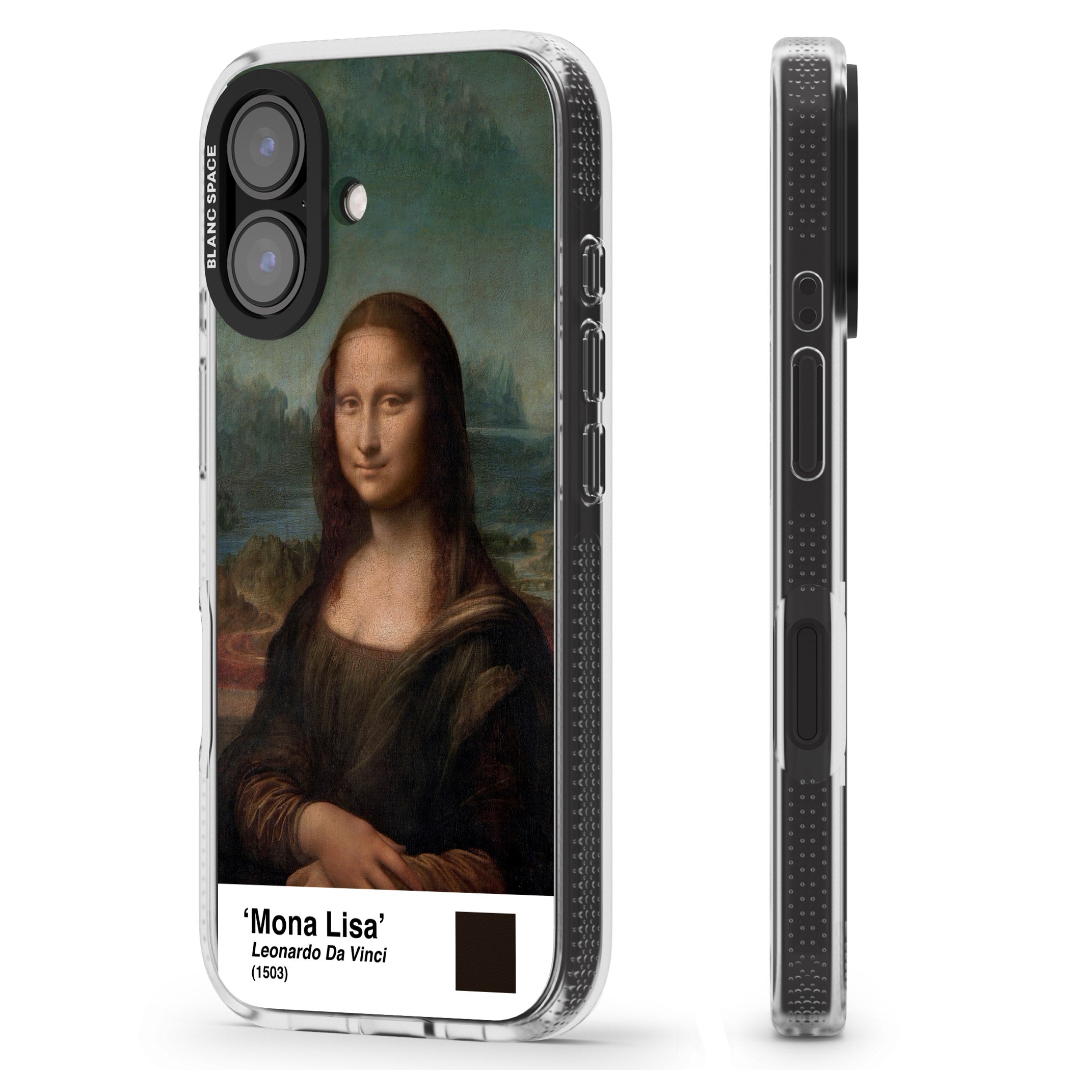 Mona Lisa iPhone 16 / 16 Plus Clear Case Impact Air - Blanc Space