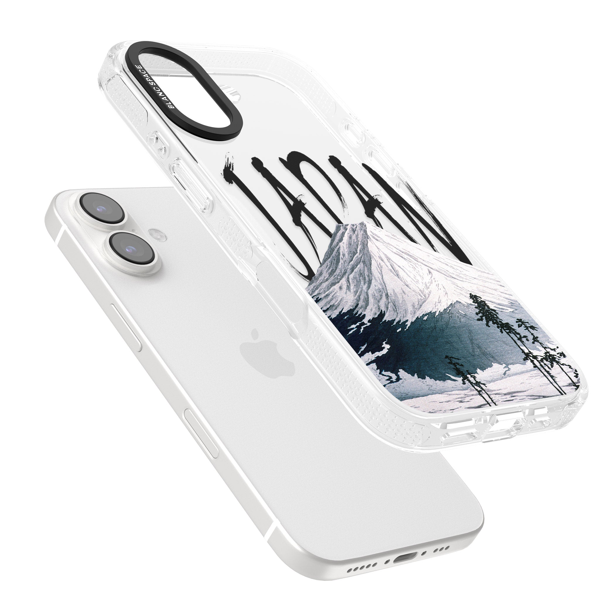 Mount Fuji Cutout iPhone 16 / 16 Plus Clear Case Impact Air - Blanc Space