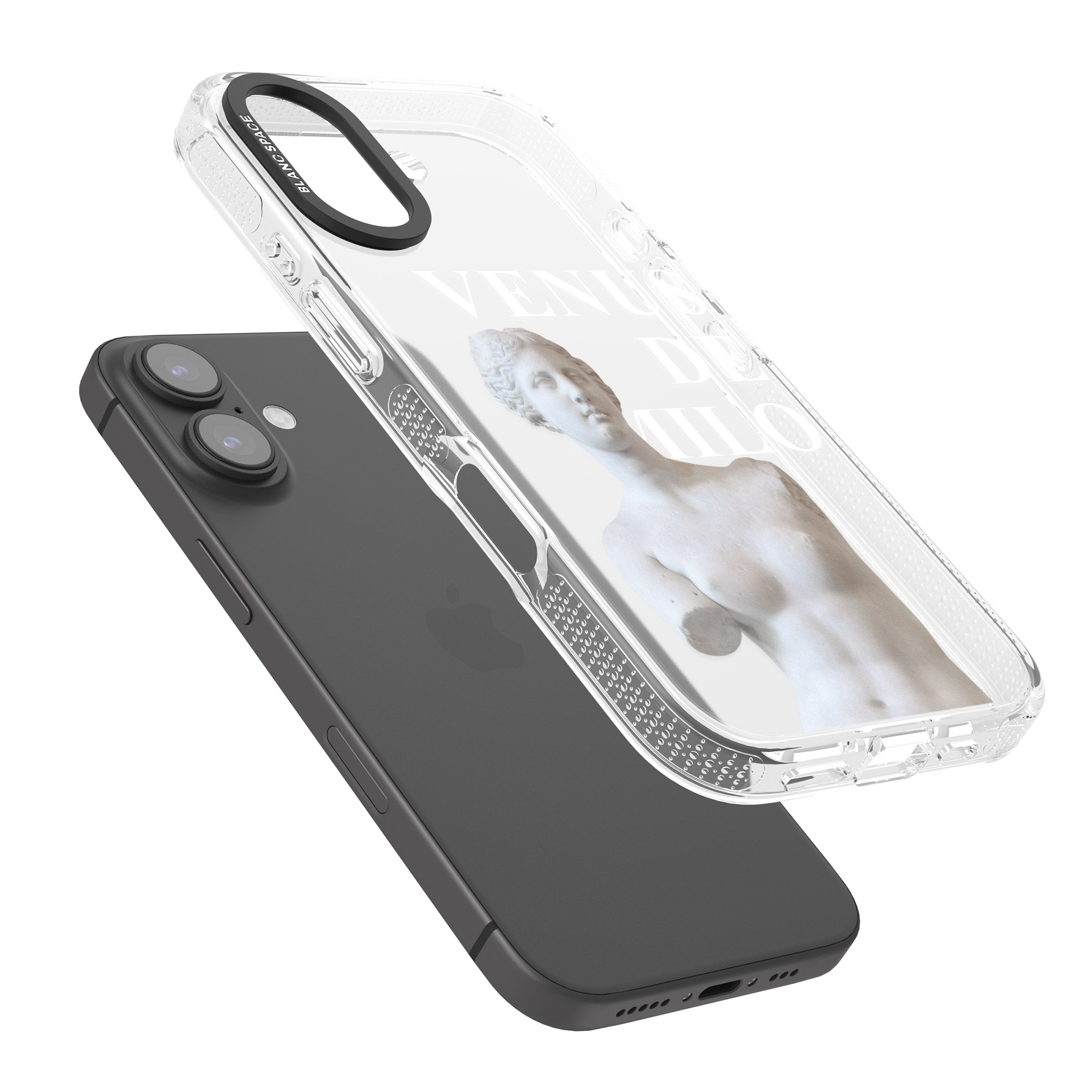Venus De Milo Cutout iPhone 16 / 16 Plus Clear Case Impact Air - Blanc Space