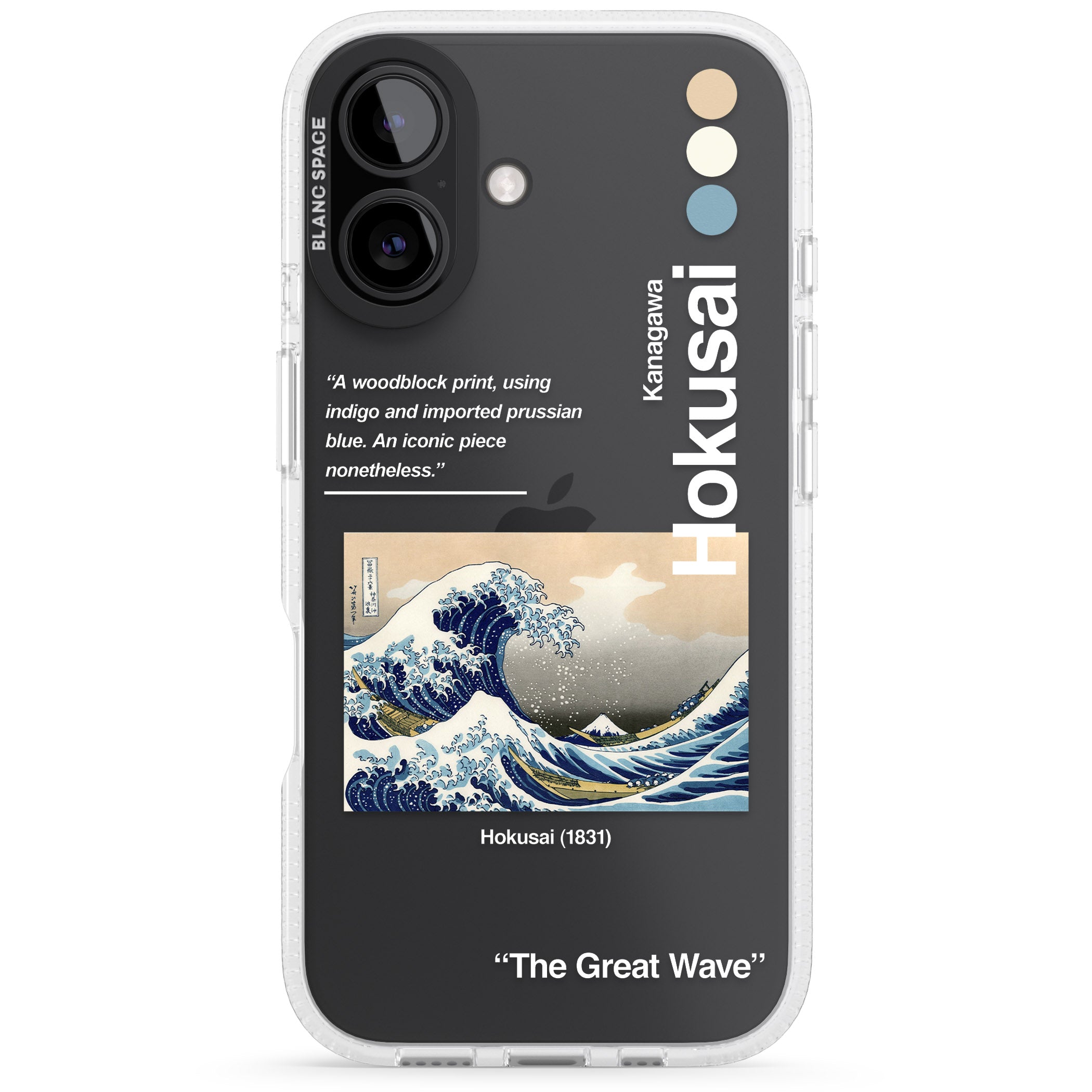The Great Wave iPhone 16 / 16 Plus Clear Case Impact Air - Blanc Space