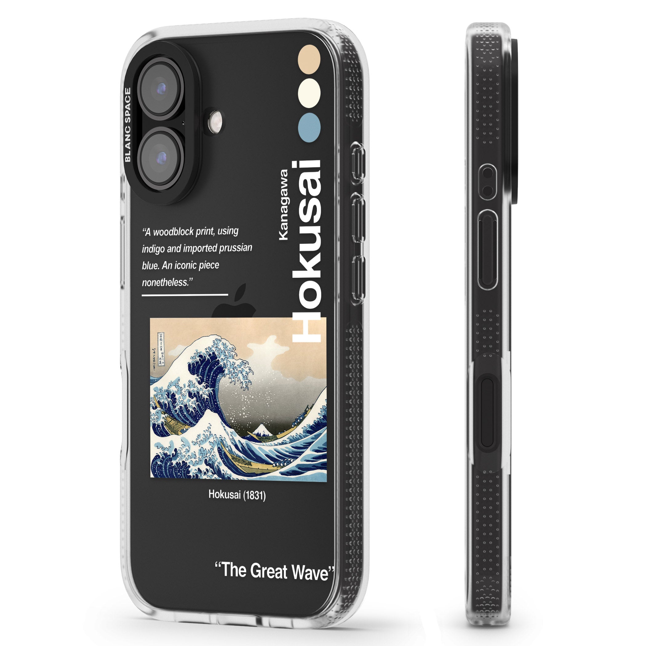 The Great Wave iPhone 16 / 16 Plus Clear Case Impact Air - Blanc Space