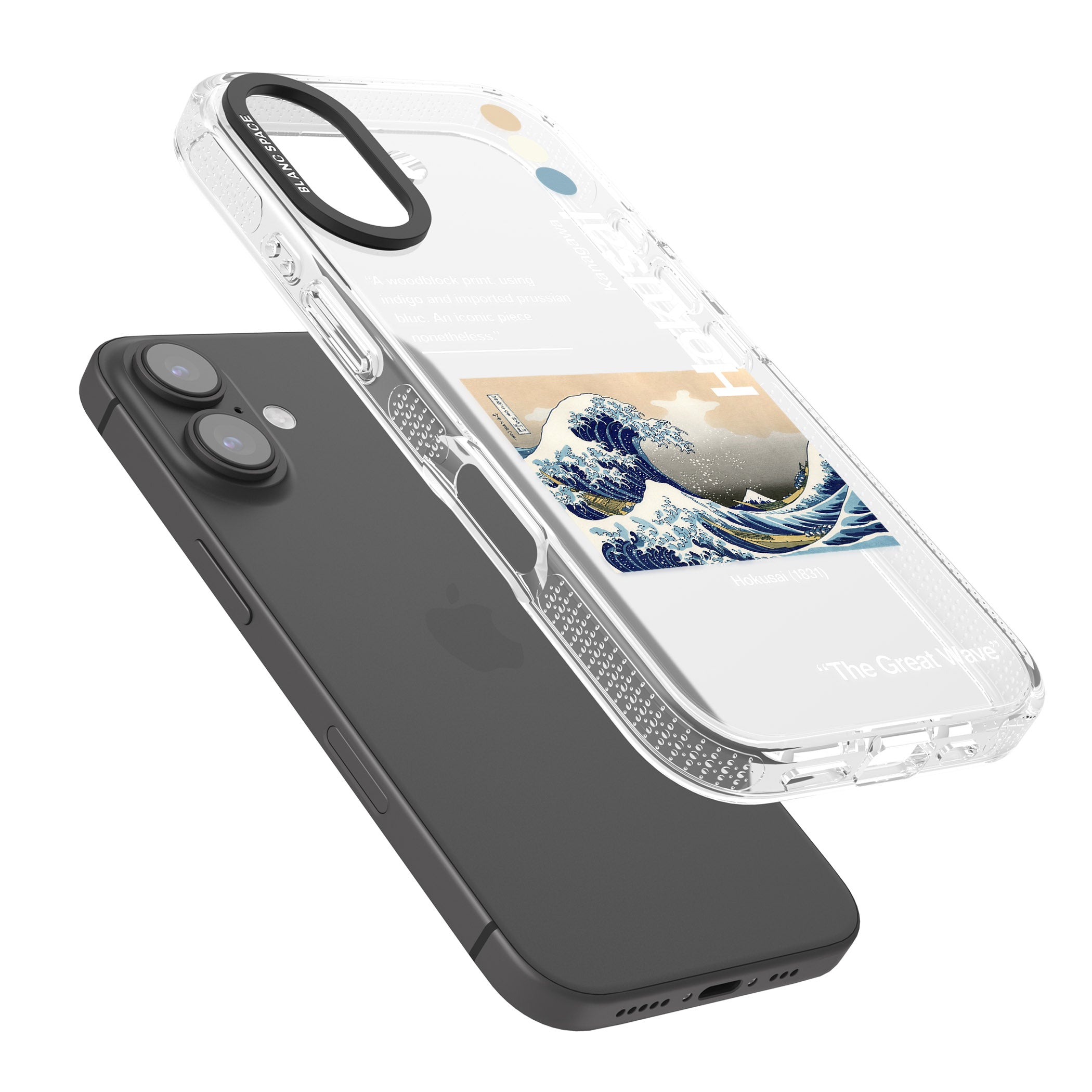 The Great Wave iPhone 16 / 16 Plus Clear Case Impact Air - Blanc Space