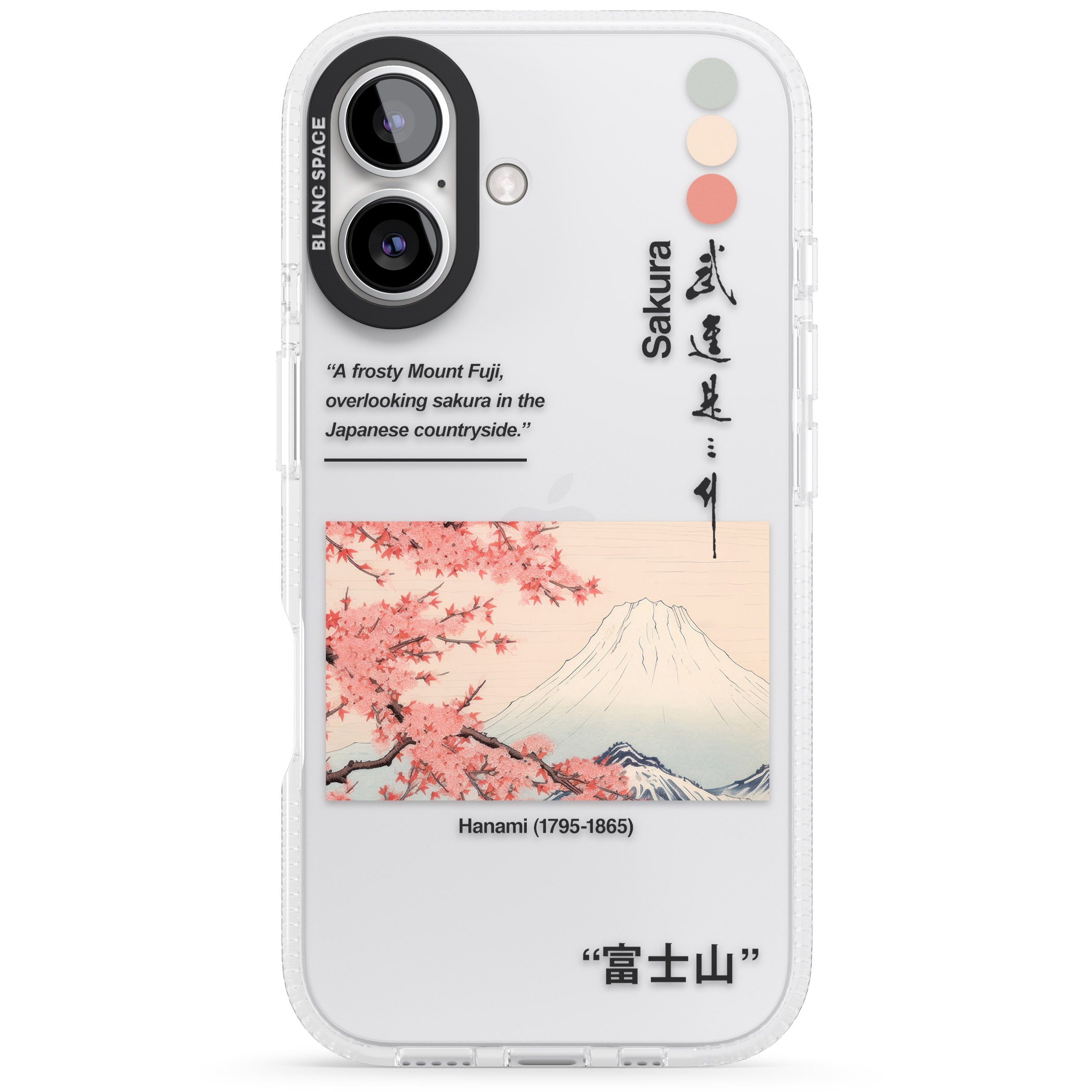 Hanami iPhone 16 / 16 Plus Clear Case Impact Air - Blanc Space