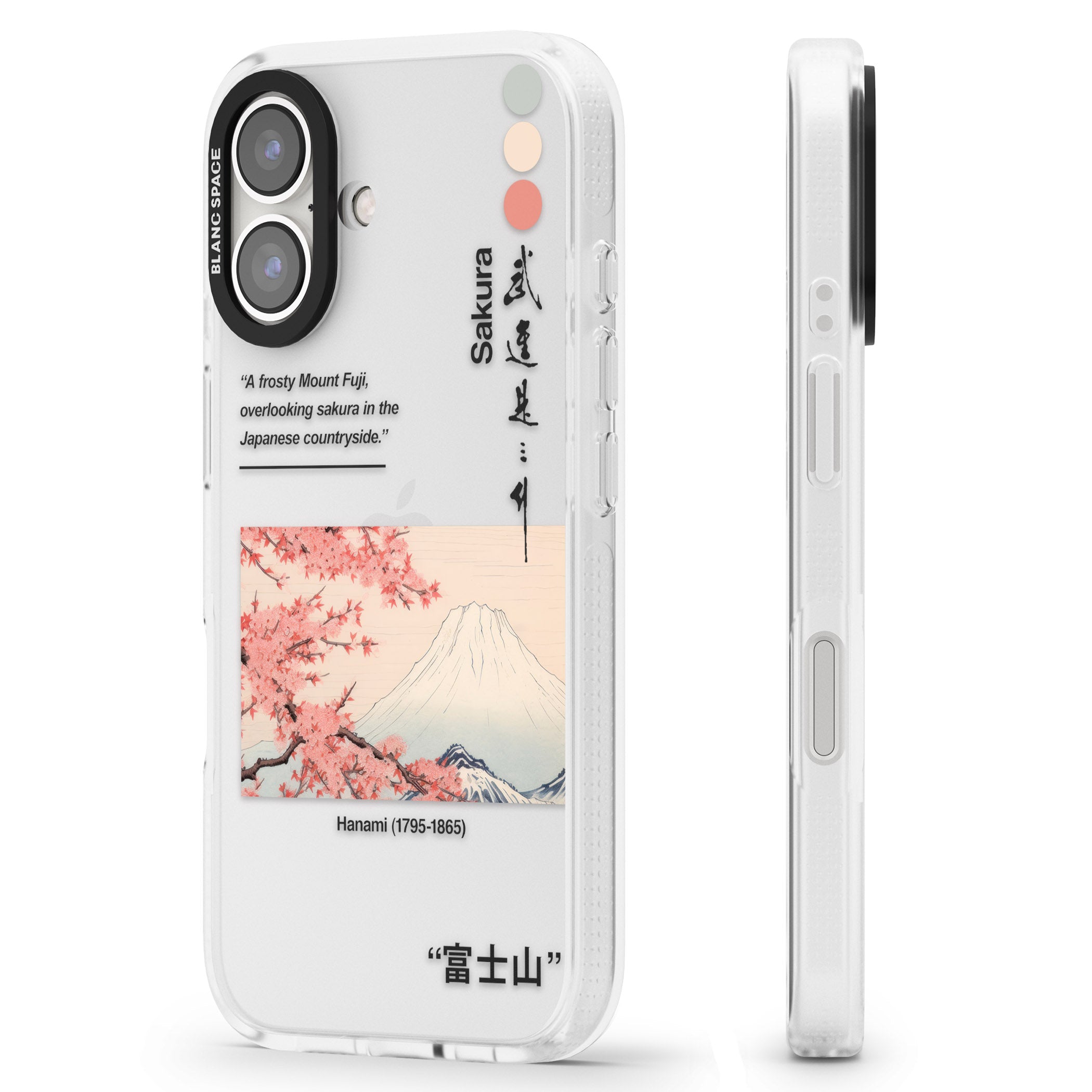 Hanami iPhone 16 / 16 Plus Clear Case Impact Air - Blanc Space