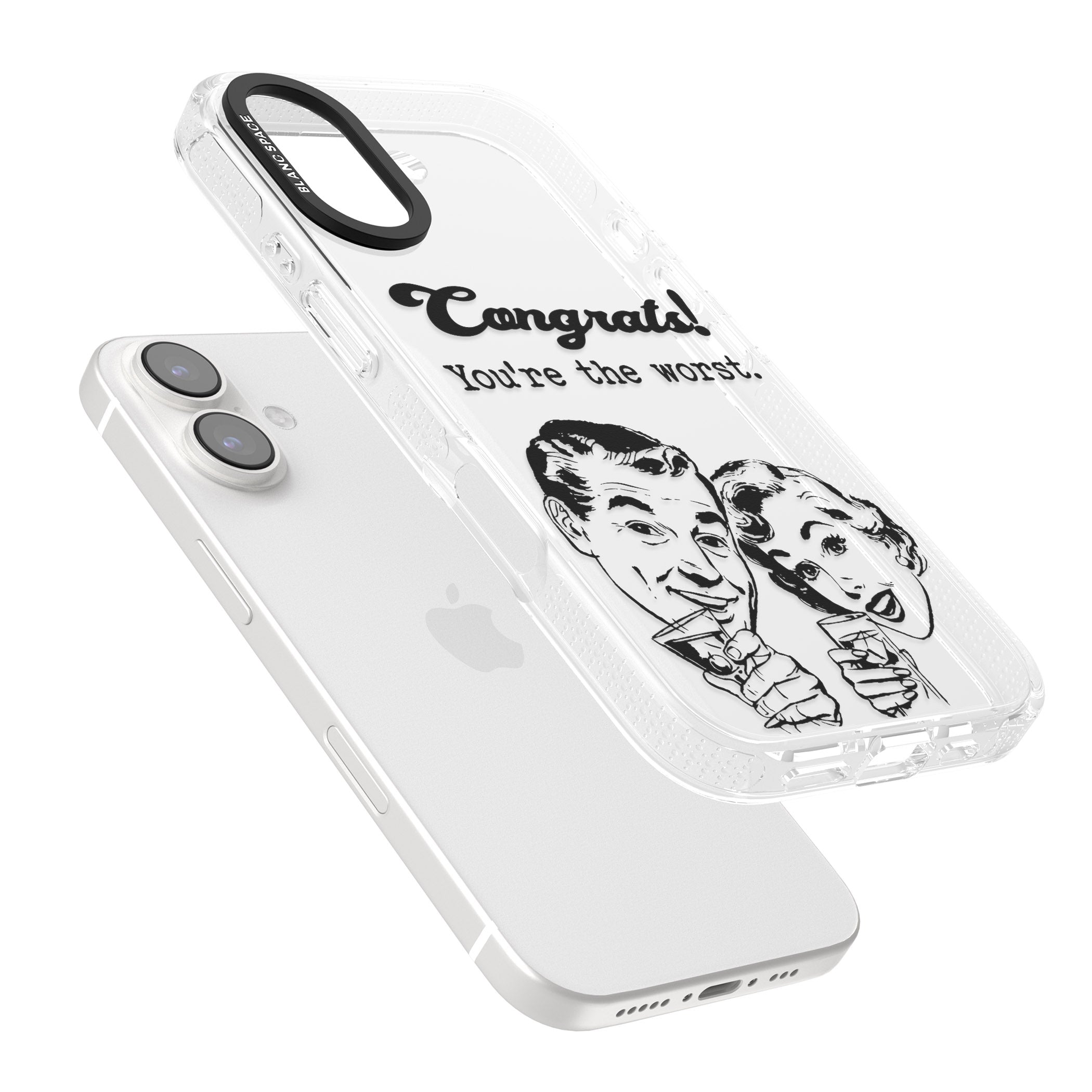 Congrats! You're the worst iPhone 16 / 16 Plus Clear Case Impact Air - Blanc Space
