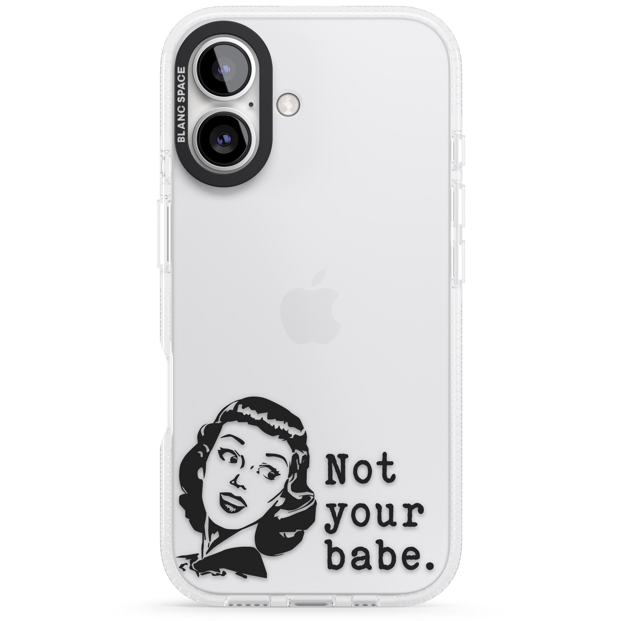 Not Your Babe iPhone 16 / 16 Plus Clear Case Impact Air - Blanc Space