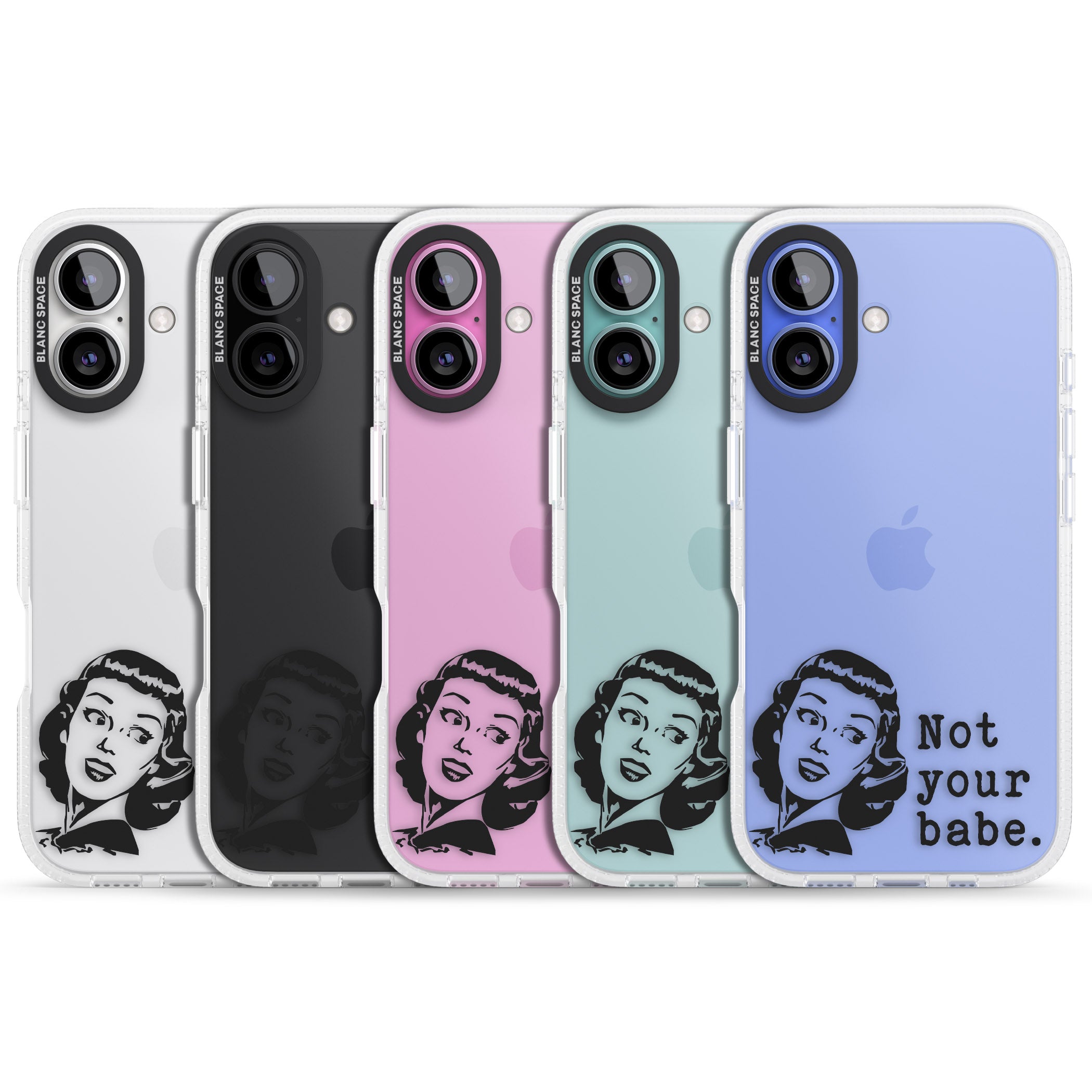 Not Your Babe iPhone 16 / 16 Plus Clear Case Impact Air - Blanc Space