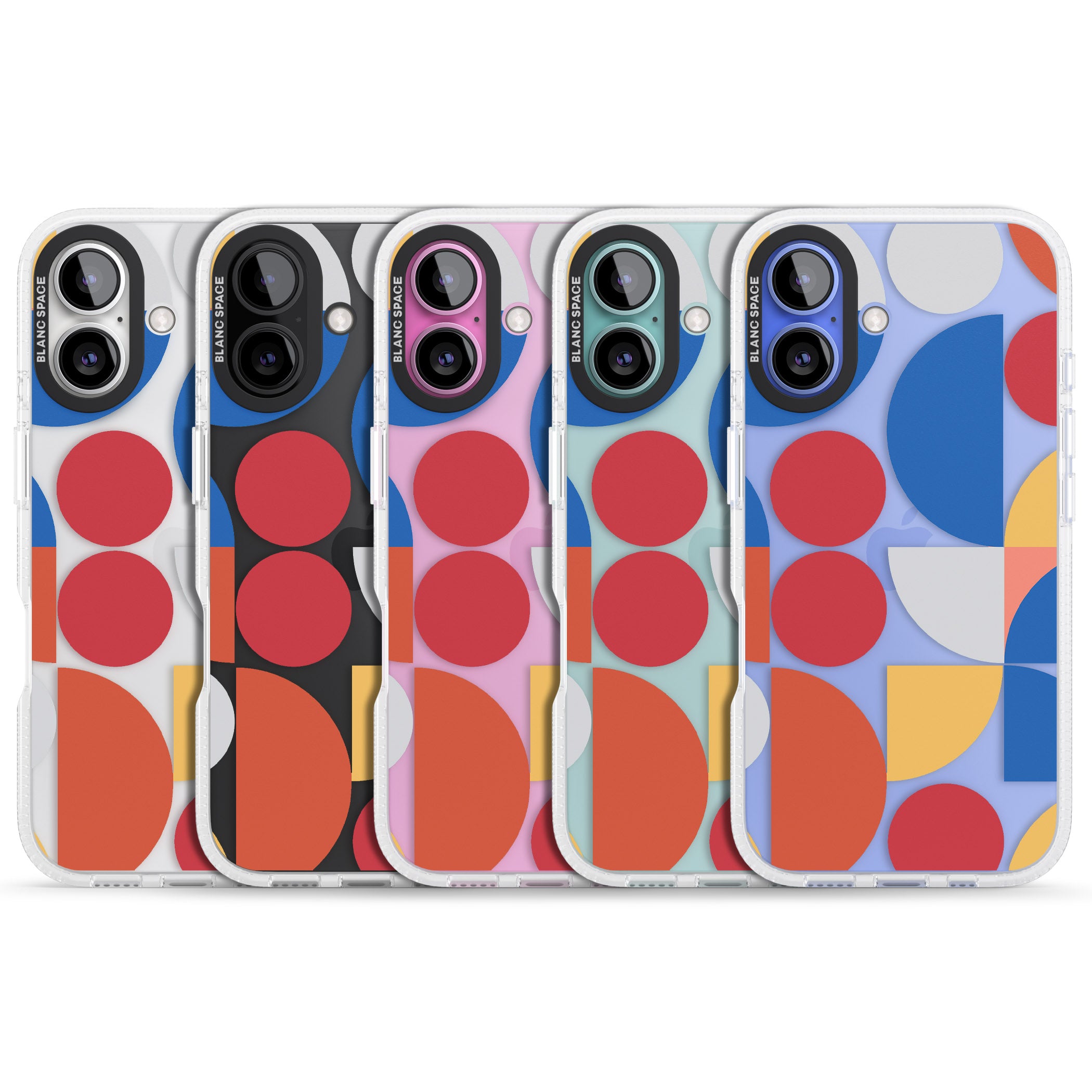 Abstract Colourful Mix iPhone 16 / 16 Plus Clear Case Impact Air - Blanc Space