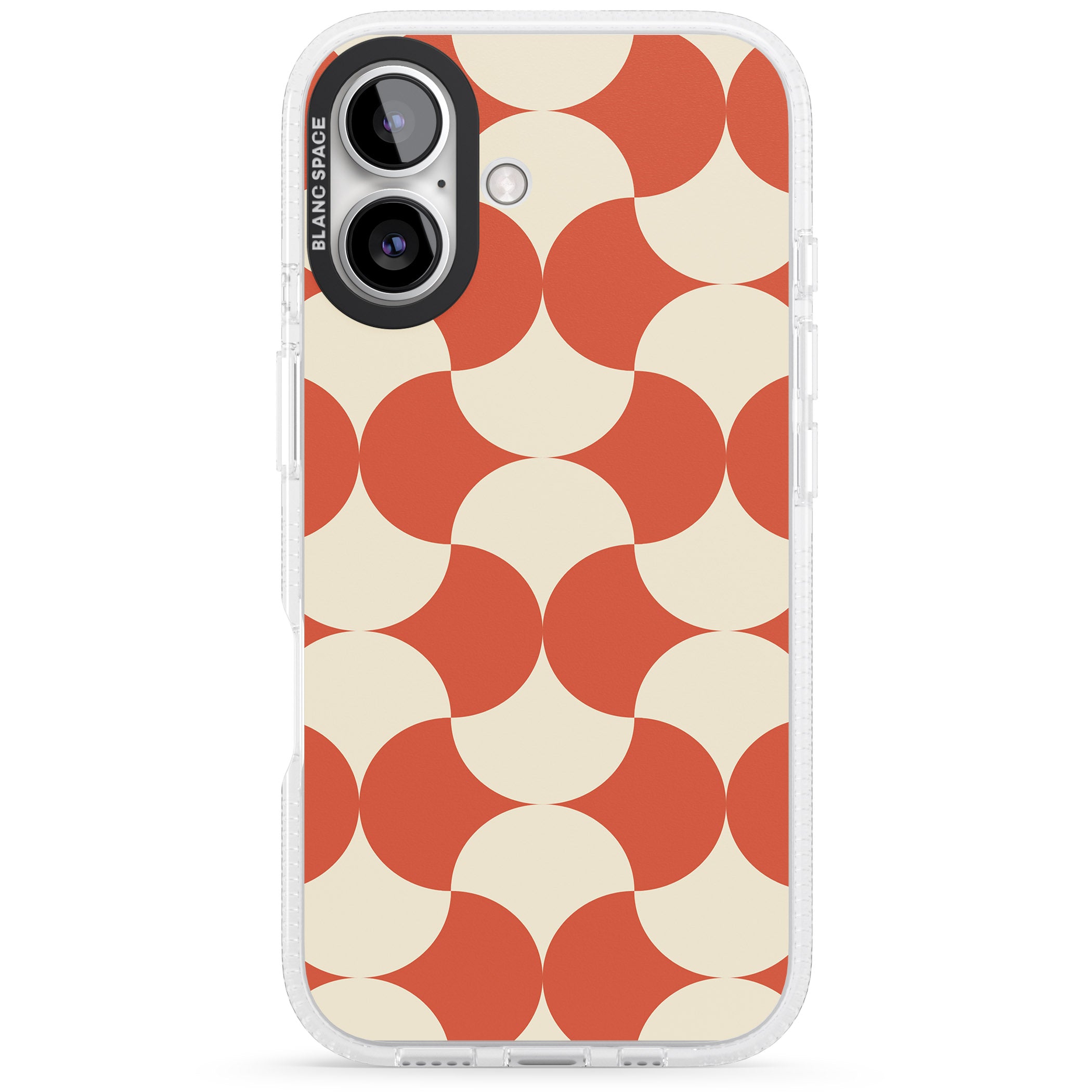 Abstract Retro Shapes: Psychedelic Pattern iPhone 16 / 16 Plus Clear Case Impact Air - Blanc Space