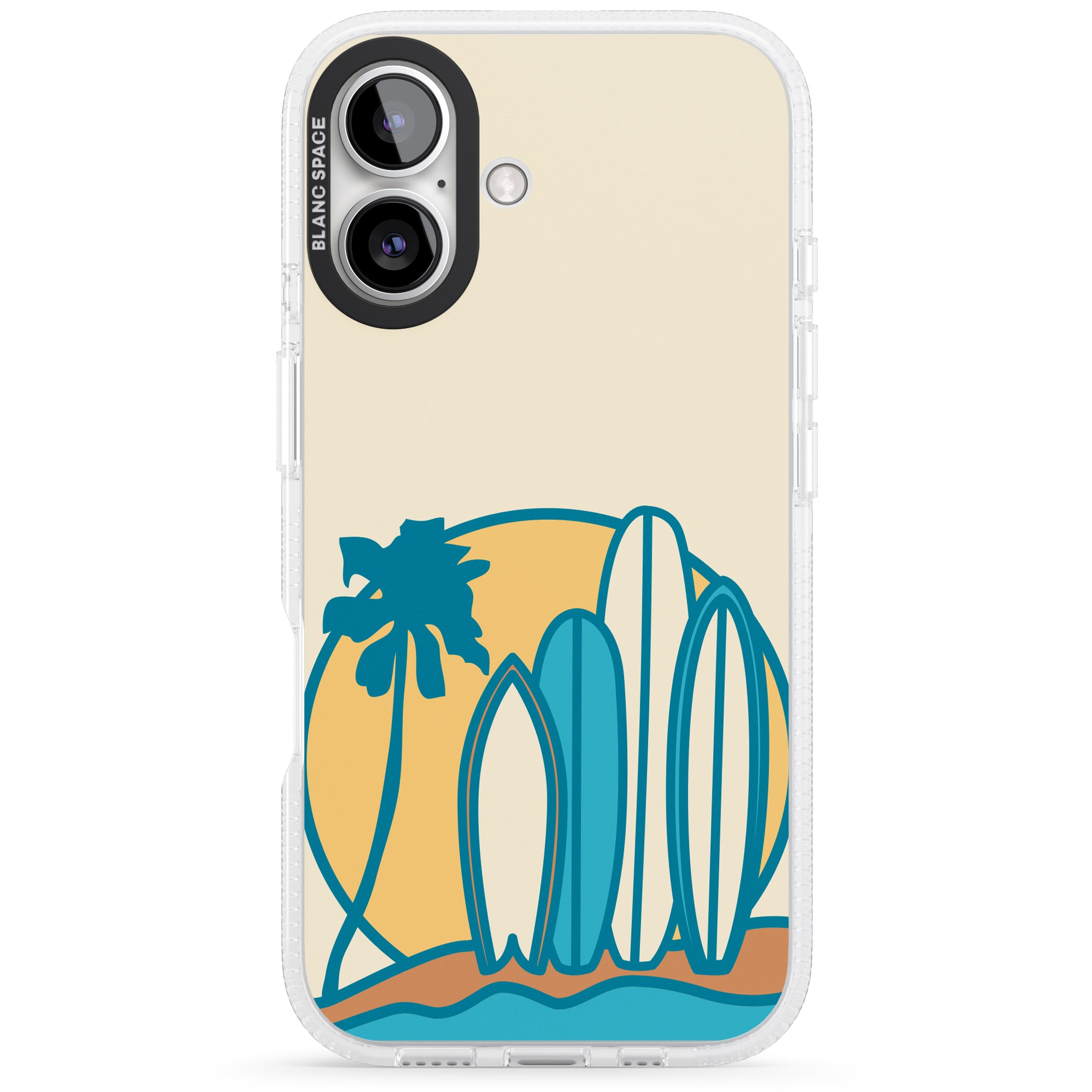 Beach Bound iPhone 16 / 16 Plus Clear Case Impact Air - Blanc Space