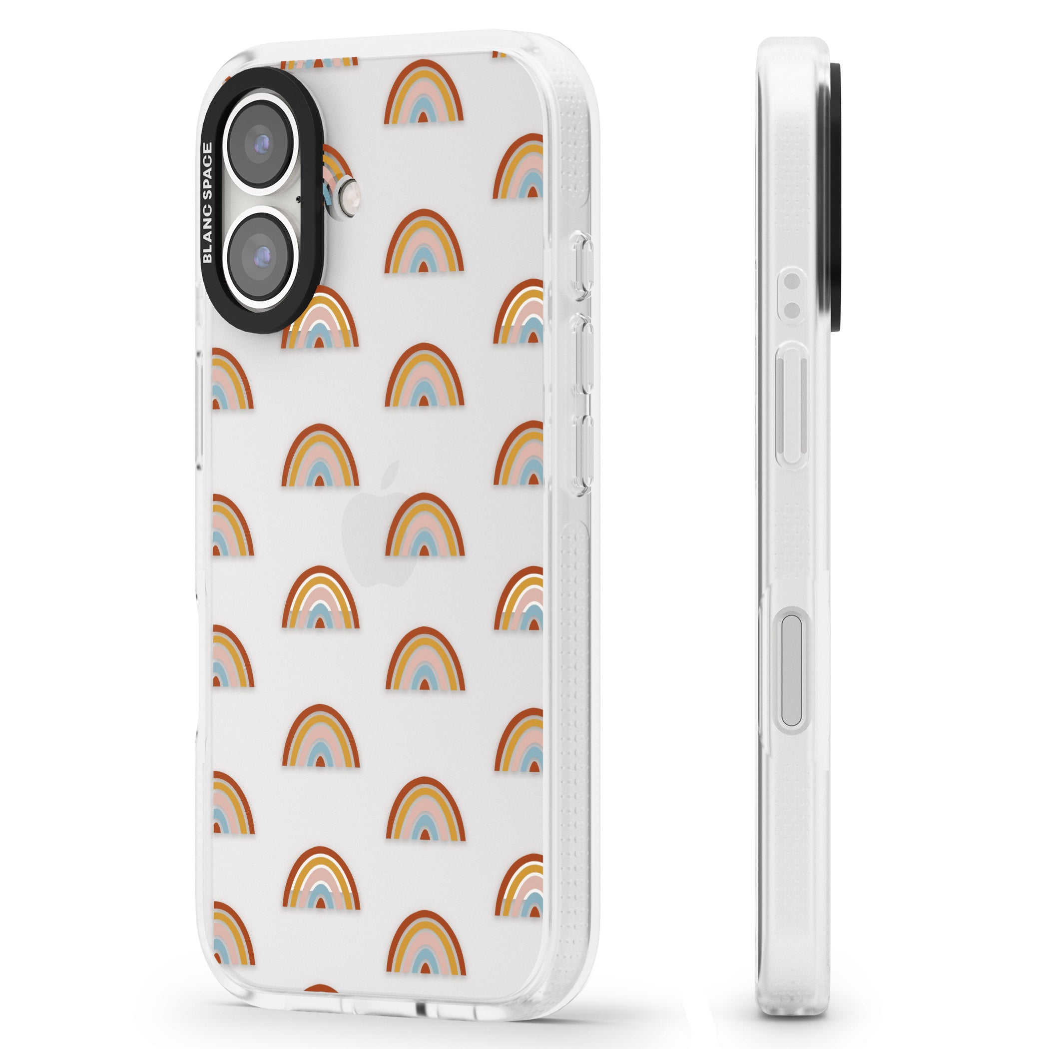 Cute Scandinavian Rainbows iPhone 16 / 16 Plus Clear Case Impact Air - Blanc Space