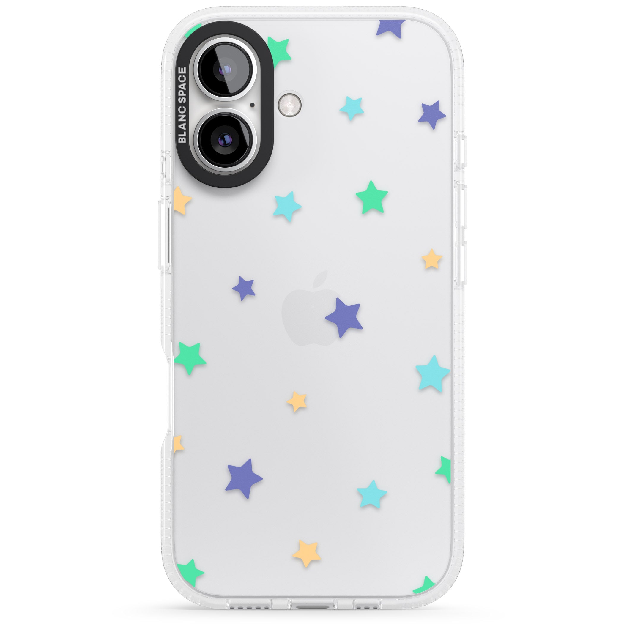 Pastel Stars Pattern iPhone 16 / 16 Plus Clear Case Impact Air - Blanc Space