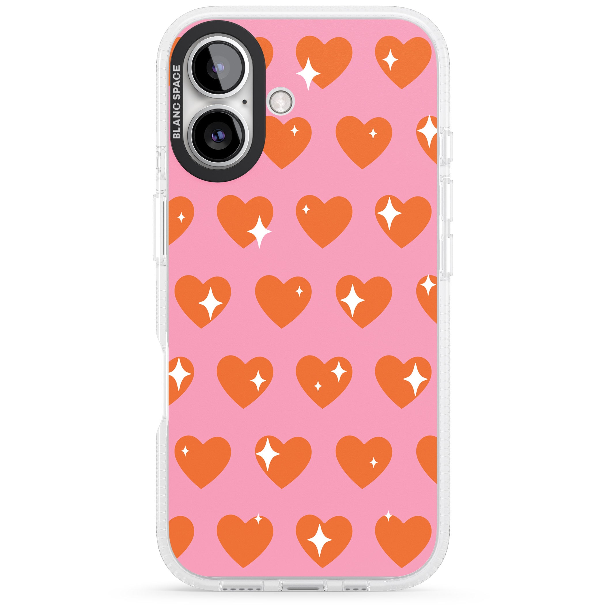 Sweet Hearts (Sunset) iPhone 16 / 16 Plus Clear Case Impact Air - Blanc Space