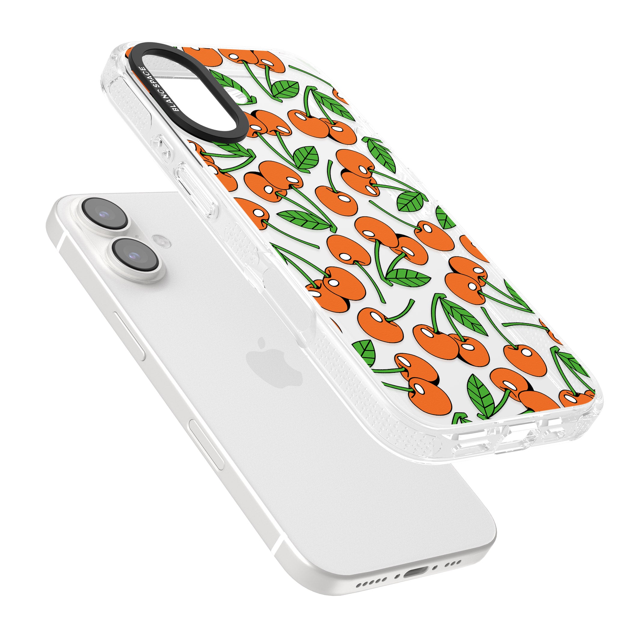 Orchard Fresh Cherries iPhone 16 / 16 Plus Clear Case Impact Air - Blanc Space