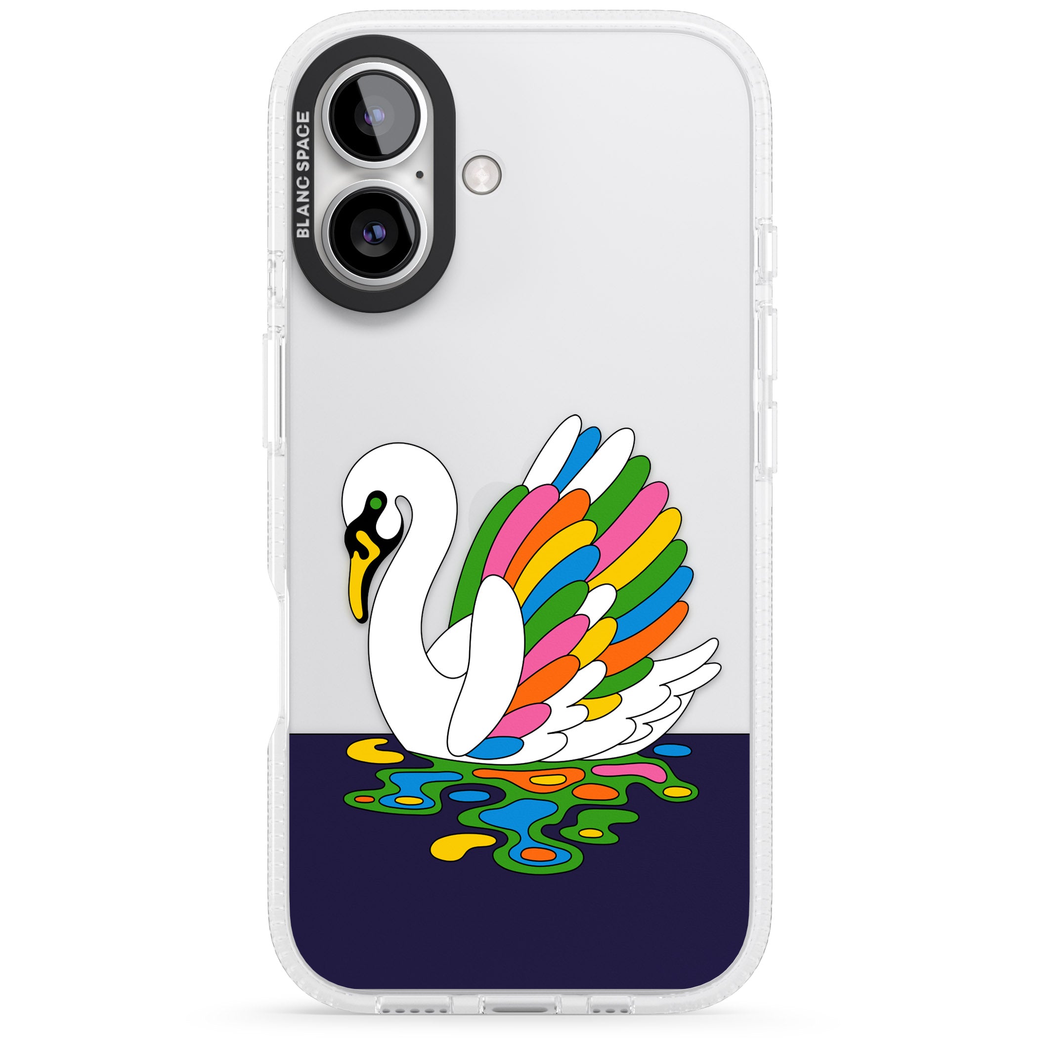 Serene Swan iPhone 16 / 16 Plus Clear Case Impact Air - Blanc Space