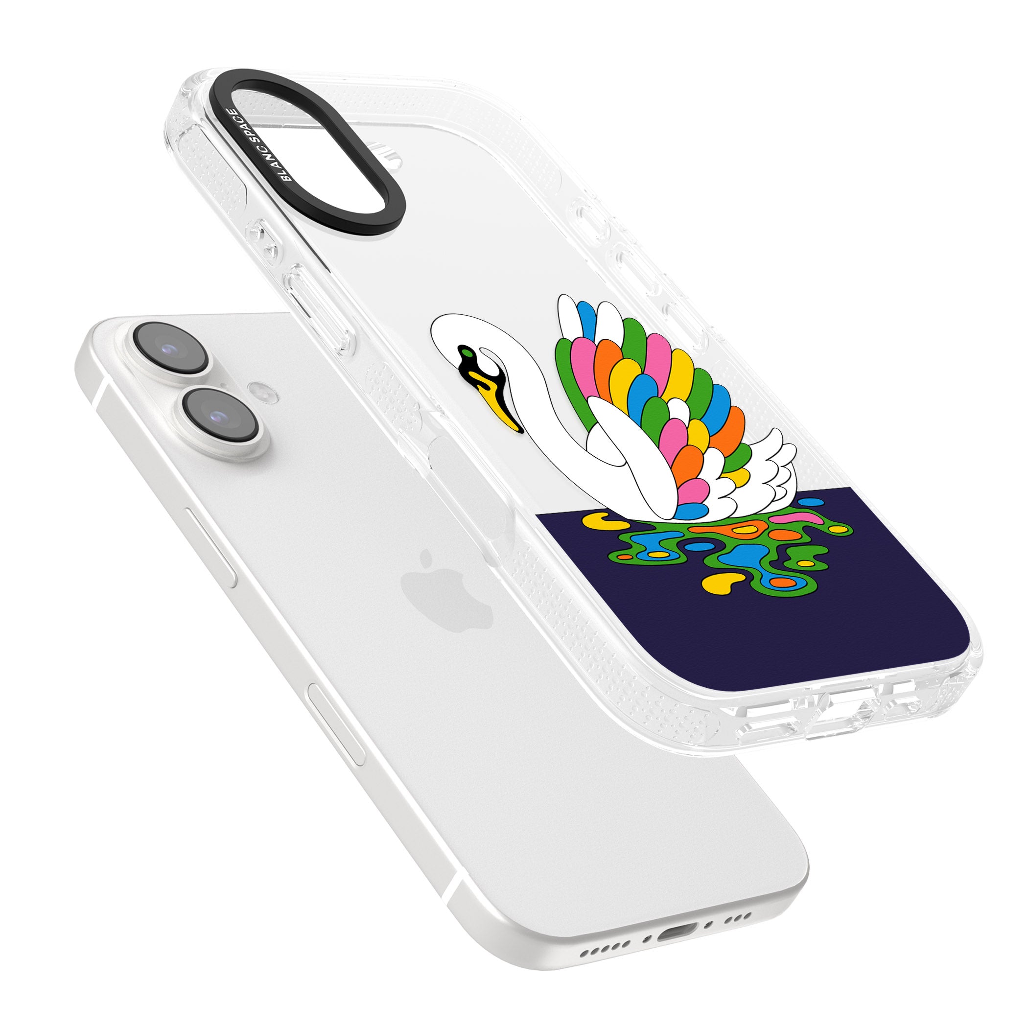 Serene Swan iPhone 16 / 16 Plus Clear Case Impact Air - Blanc Space