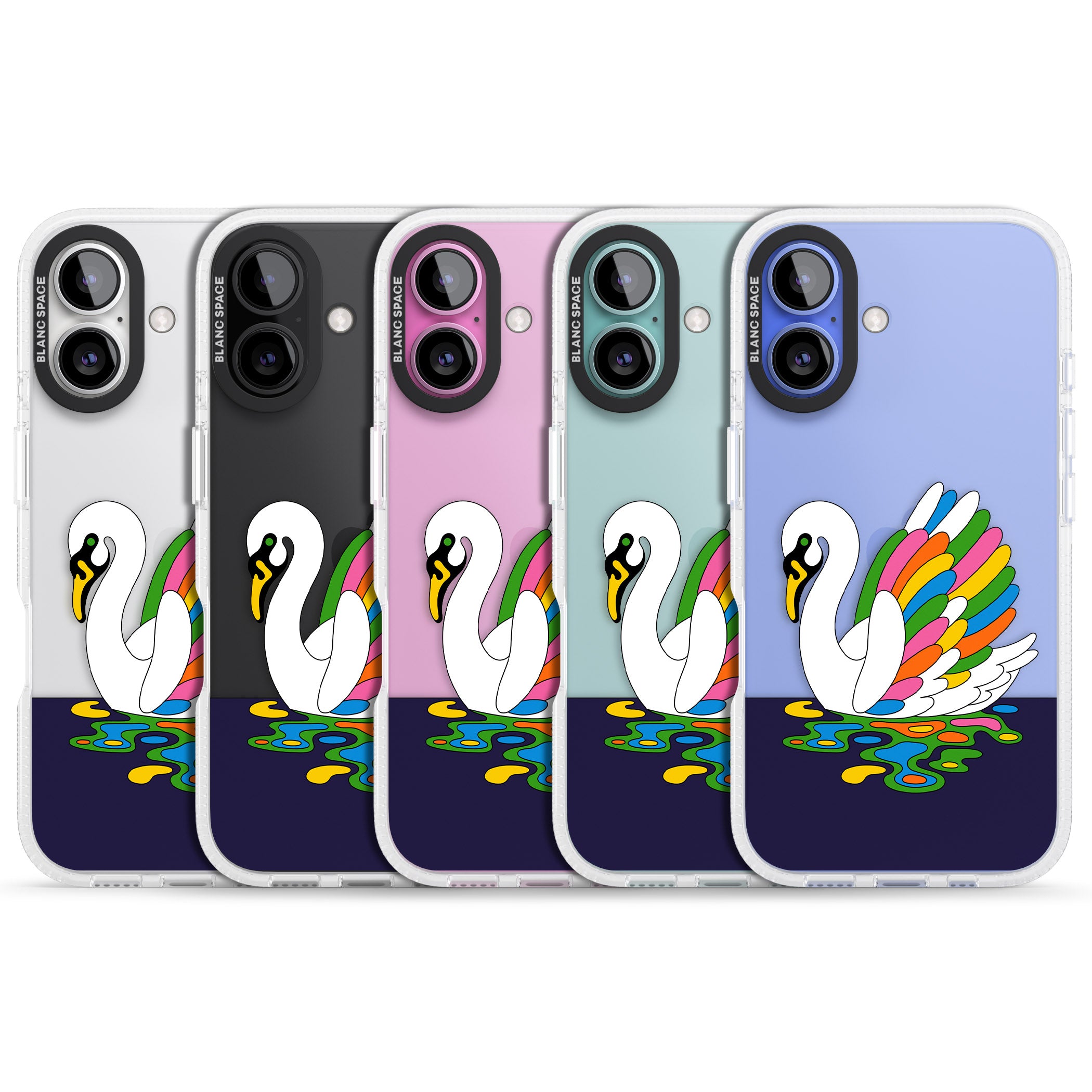 Serene Swan iPhone 16 / 16 Plus Clear Case Impact Air - Blanc Space