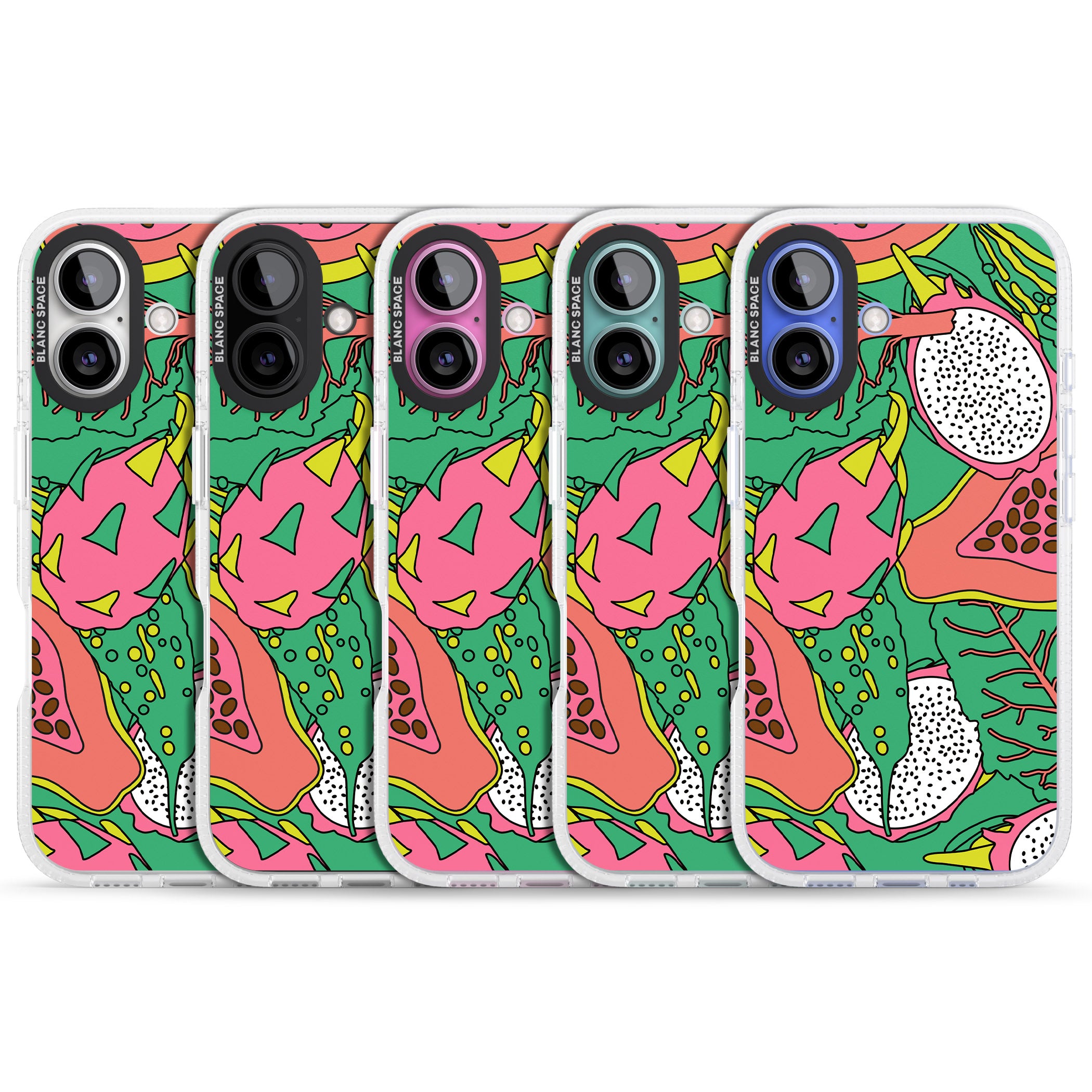 Psychedelic Salad iPhone 16 / 16 Plus Clear Case Impact Air - Blanc Space