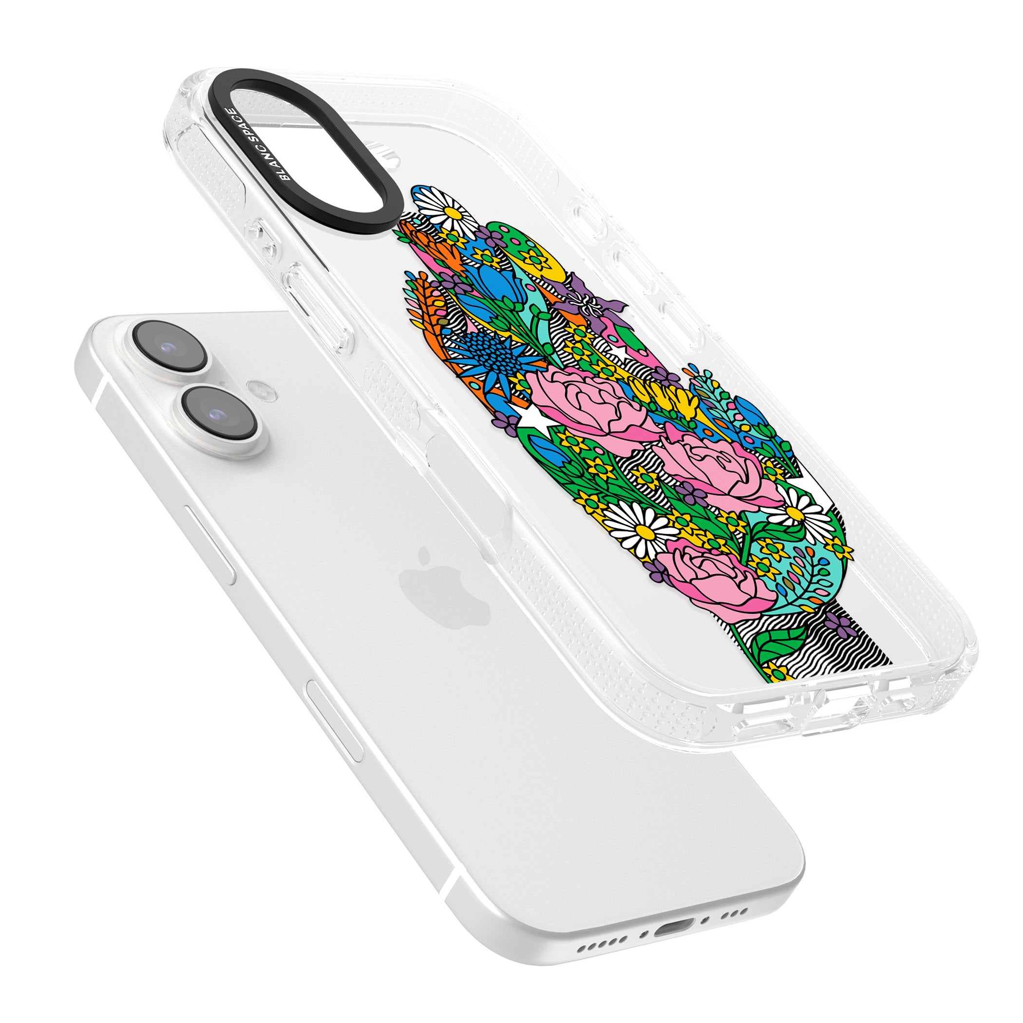 Garden Touch iPhone 16 / 16 Plus Clear Case Impact Air - Blanc Space