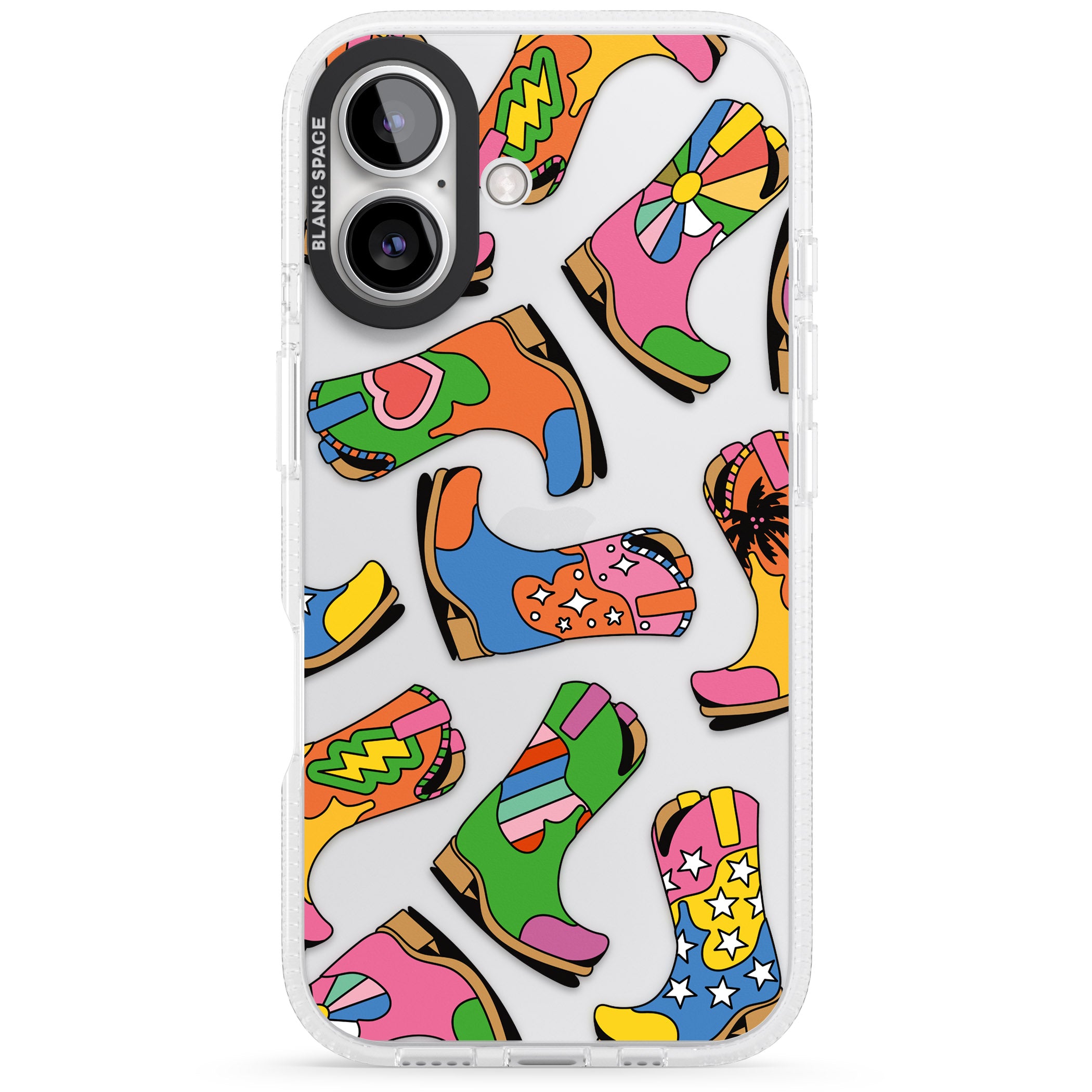 Starburst Boots iPhone 16 / 16 Plus Clear Case Impact Air - Blanc Space