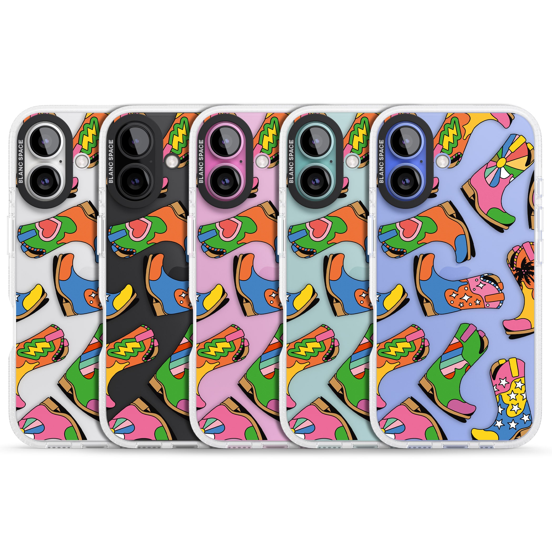 Starburst Boots iPhone 16 / 16 Plus Clear Case Impact Air - Blanc Space