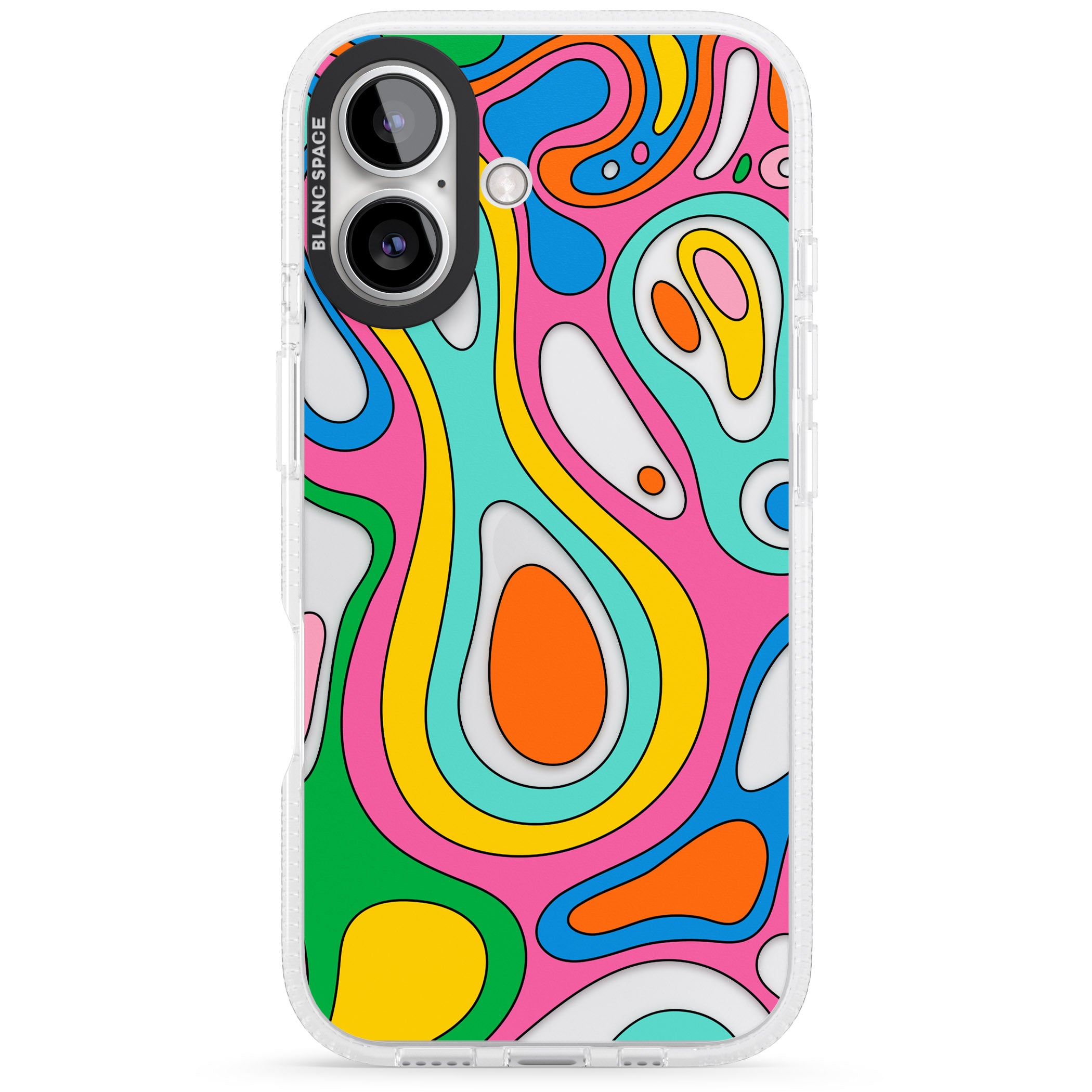 Dreams & Grooves iPhone 16 / 16 Plus Clear Case Impact Air - Blanc Space