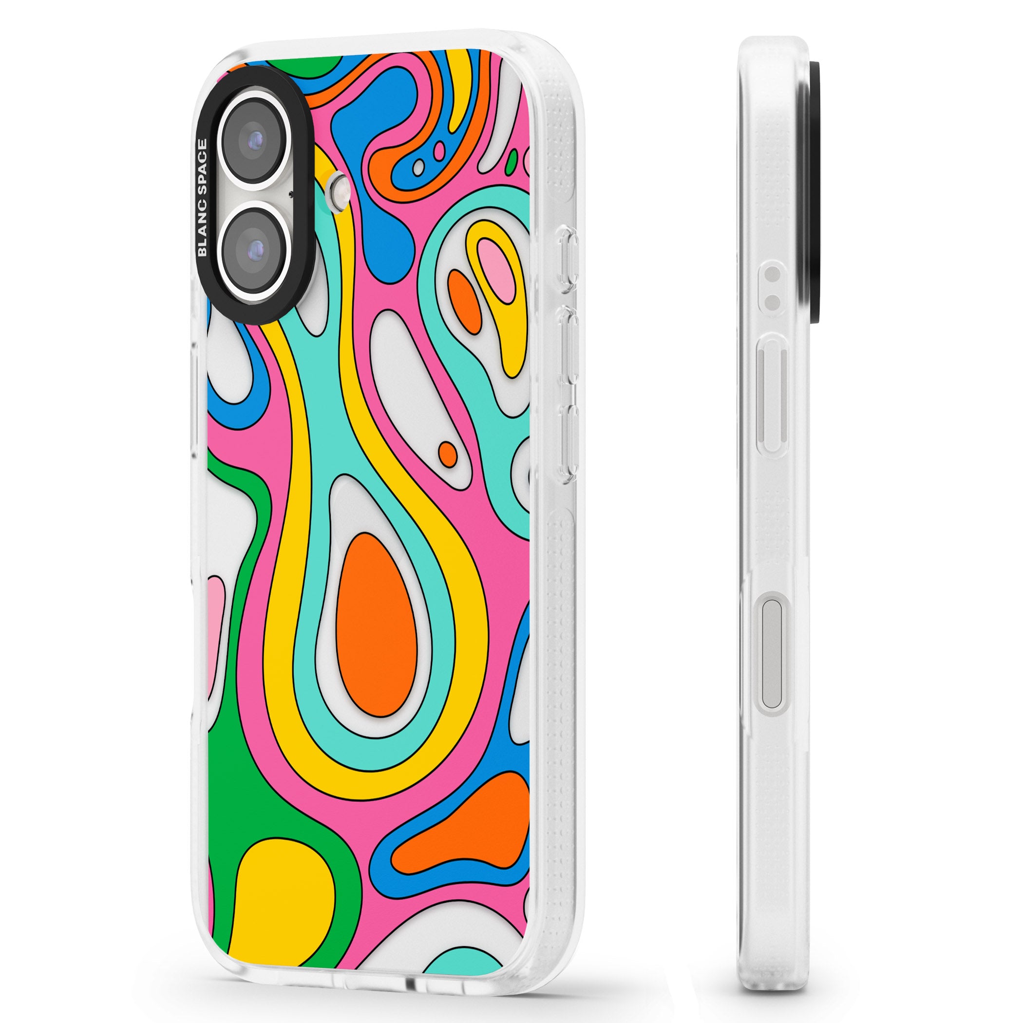 Dreams & Grooves iPhone 16 / 16 Plus Clear Case Impact Air - Blanc Space