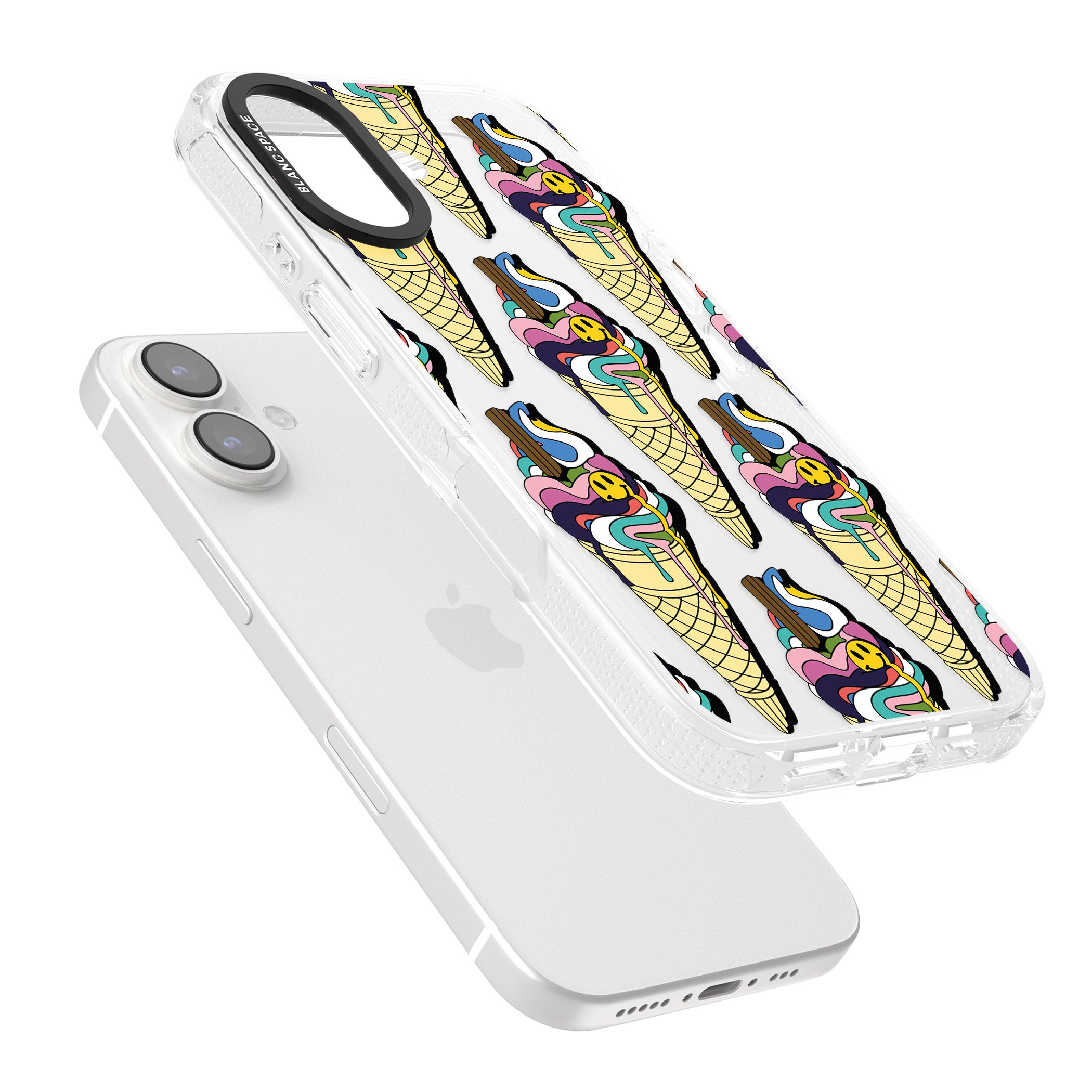 Trip & Drip Ice Cream iPhone 16 / 16 Plus Clear Case Impact Air - Blanc Space
