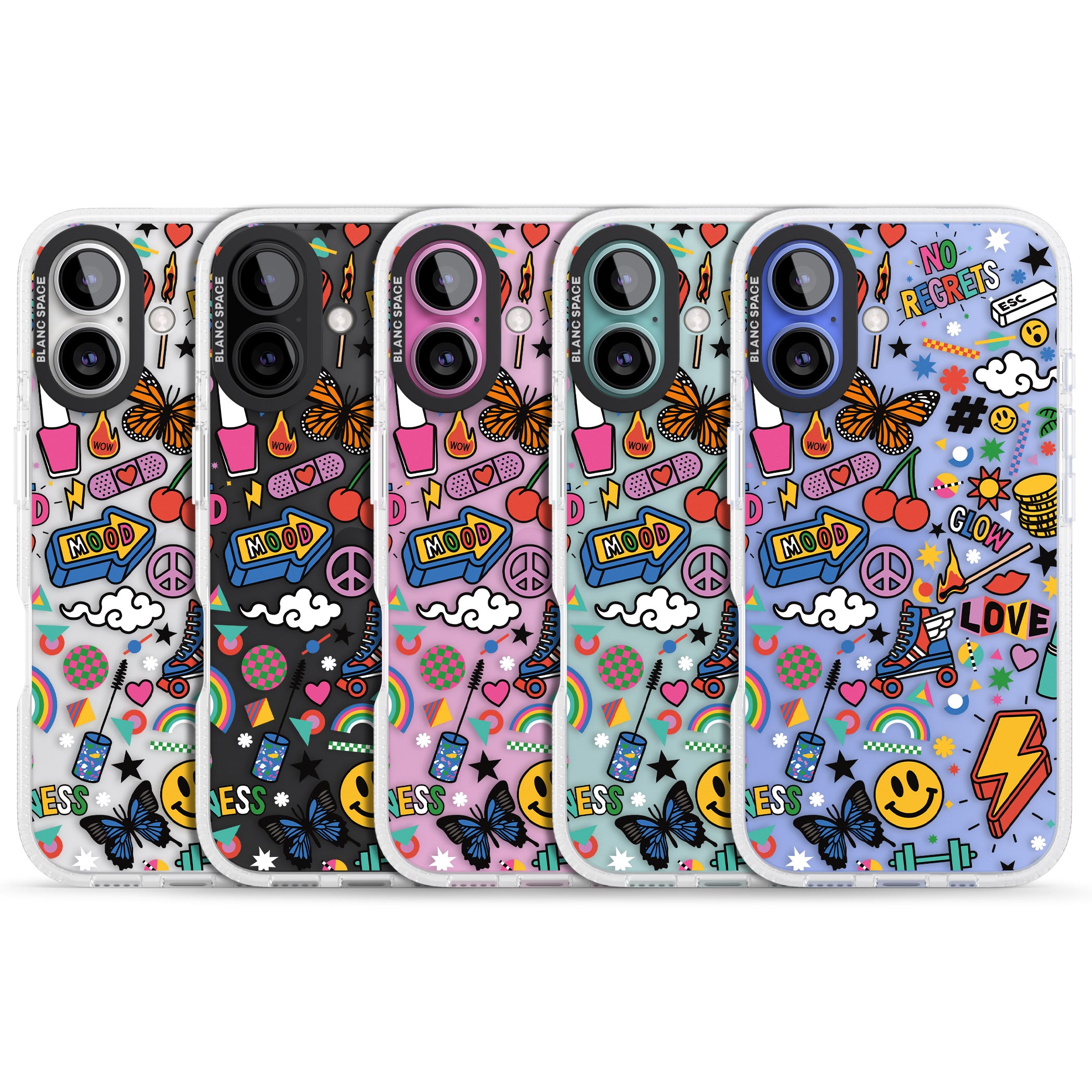 Electric Love iPhone 16 / 16 Plus Clear Case Impact Air - Blanc Space