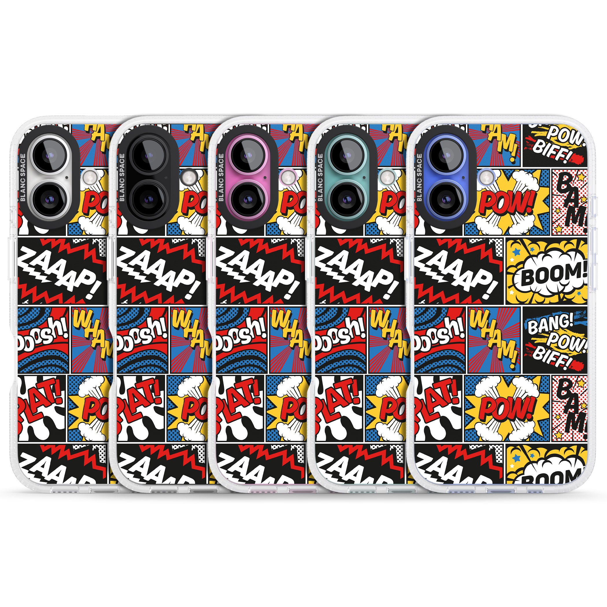 Onomatopoeia iPhone 16 / 16 Plus Clear Case Impact Air - Blanc Space