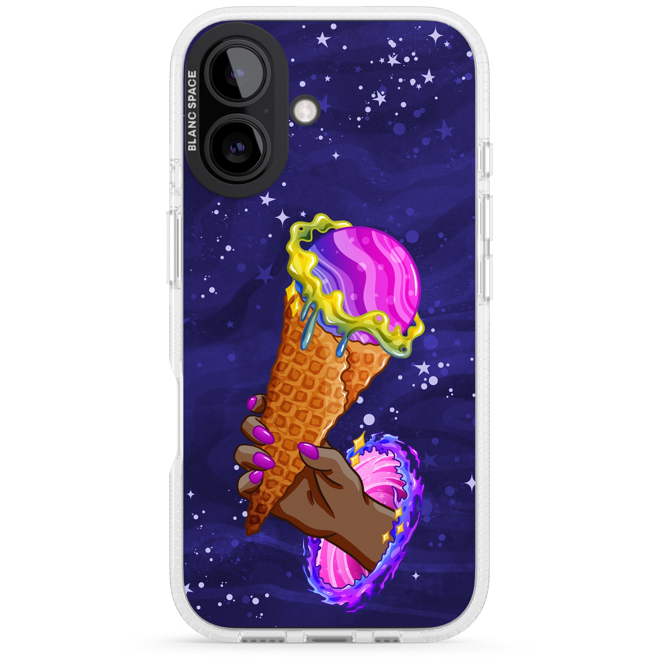 Interdimensional Ice Cream iPhone 16 / 16 Plus Clear Case Impact Air - Blanc Space