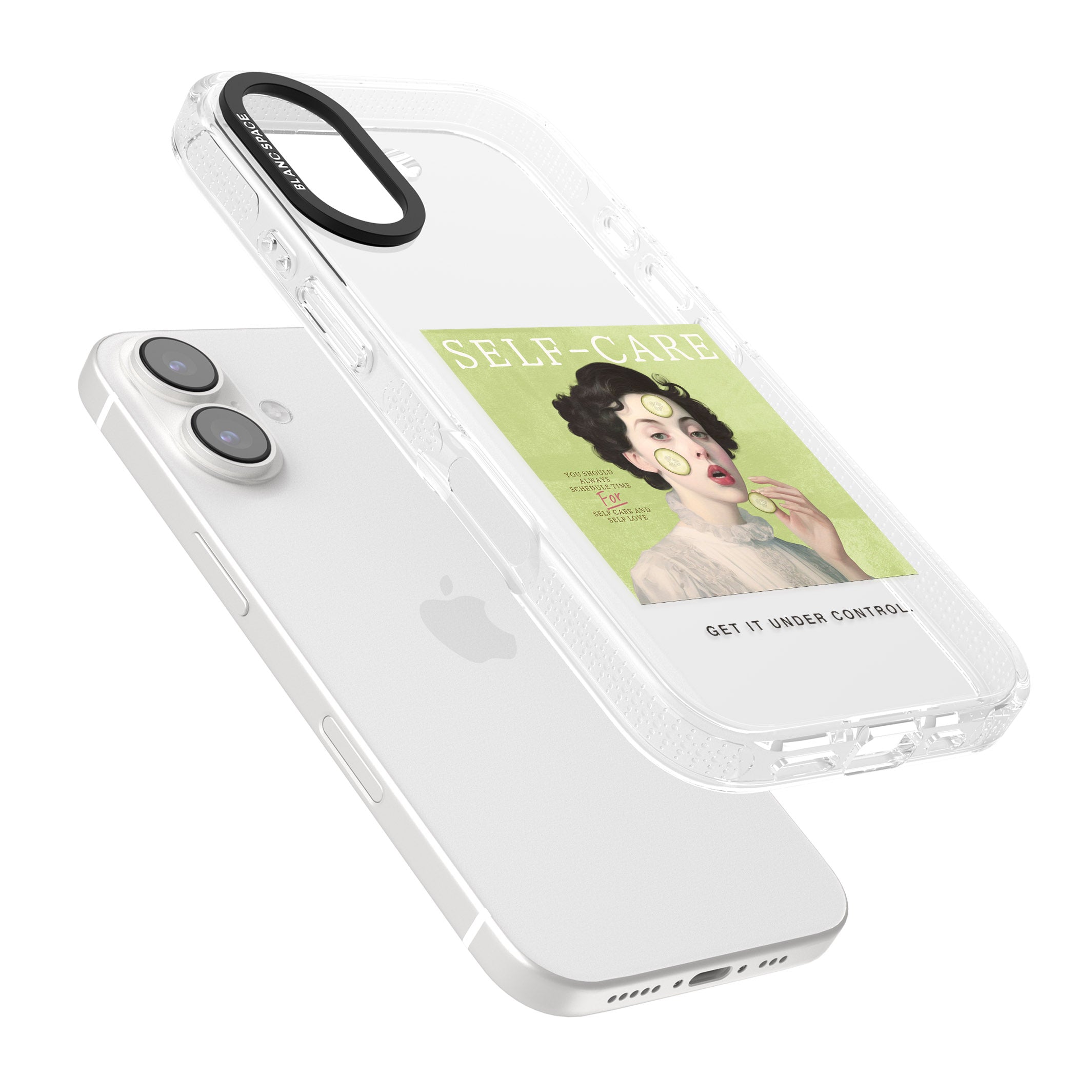 Self-Care iPhone 16 / 16 Plus Clear Case Impact Air - Blanc Space