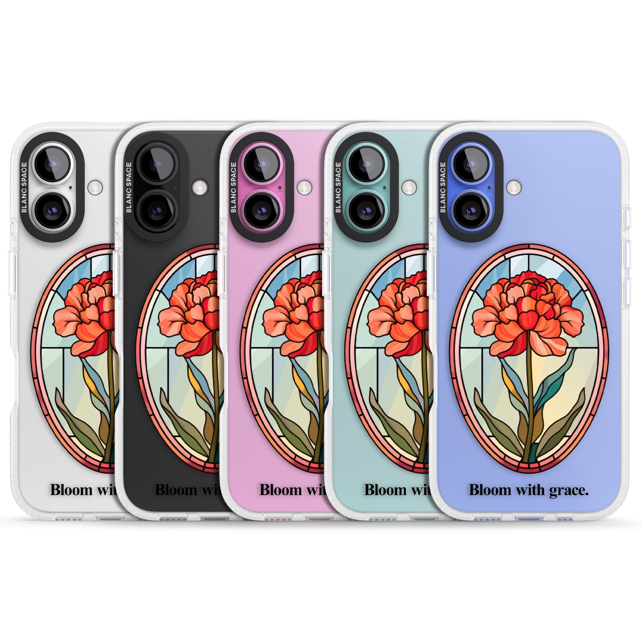 Bloom with grace iPhone 16 / 16 Plus Clear Case Impact Air - Blanc Space