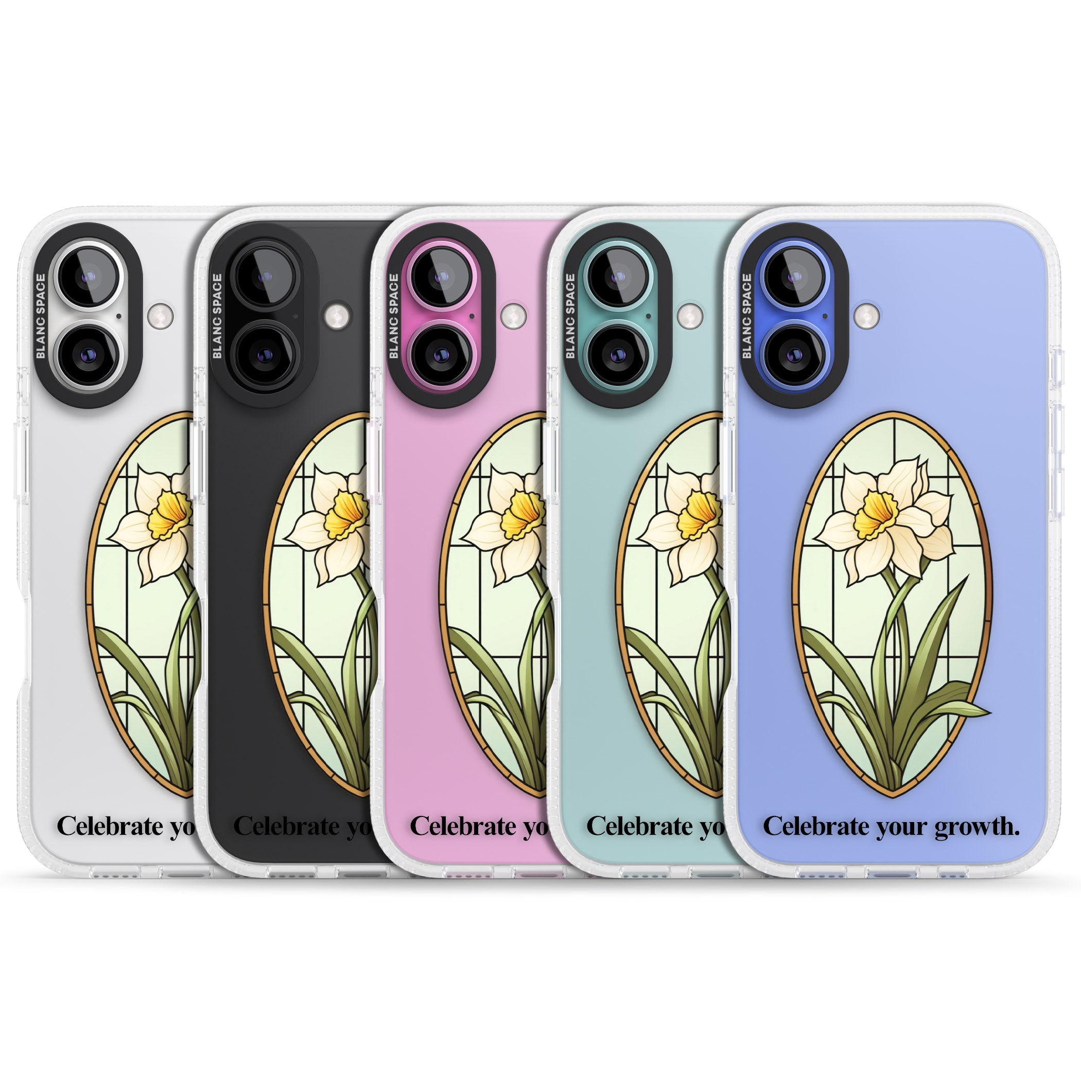 Celebrate your growth iPhone 16 / 16 Plus Clear Case Impact Air - Blanc Space