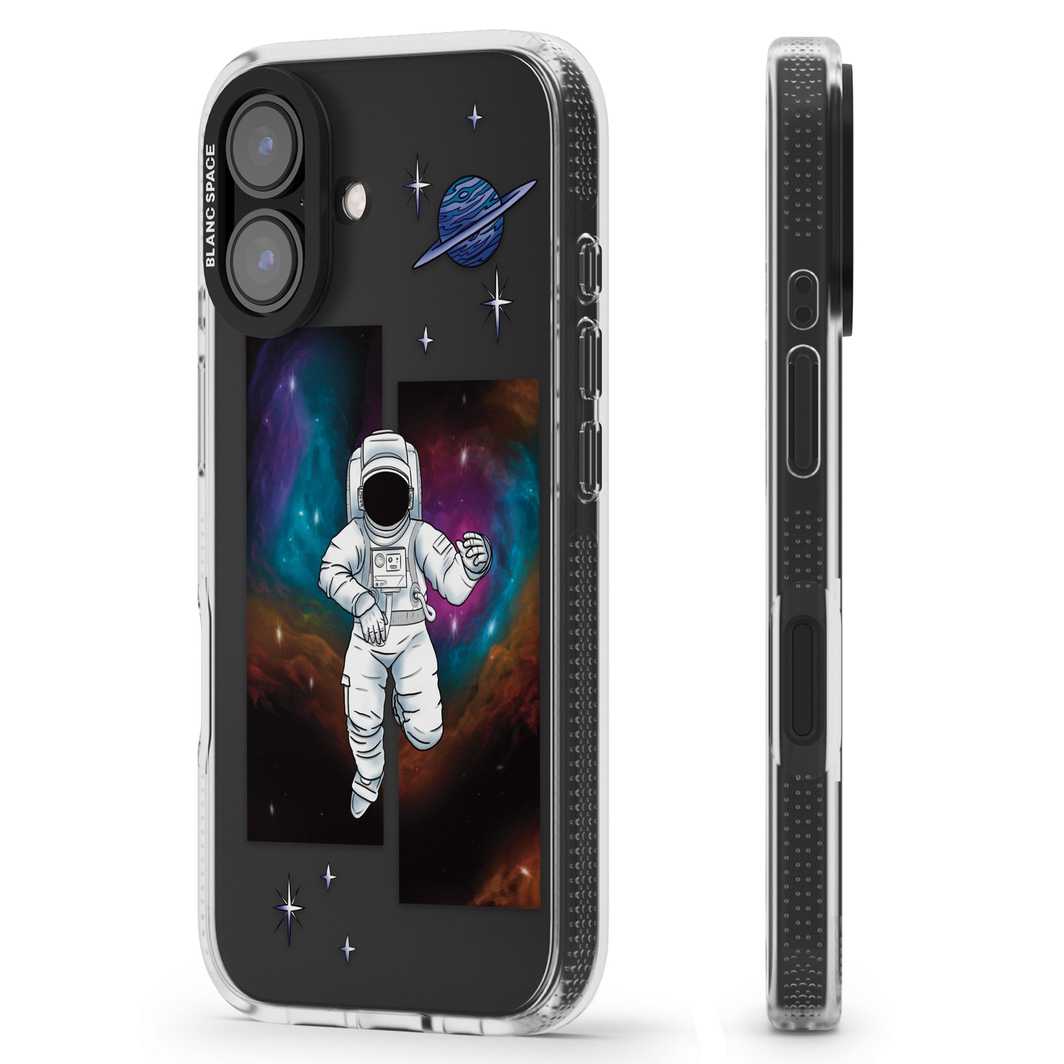 Escape The Nebula iPhone 16 / 16 Plus Clear Case Impact Air - Blanc Space