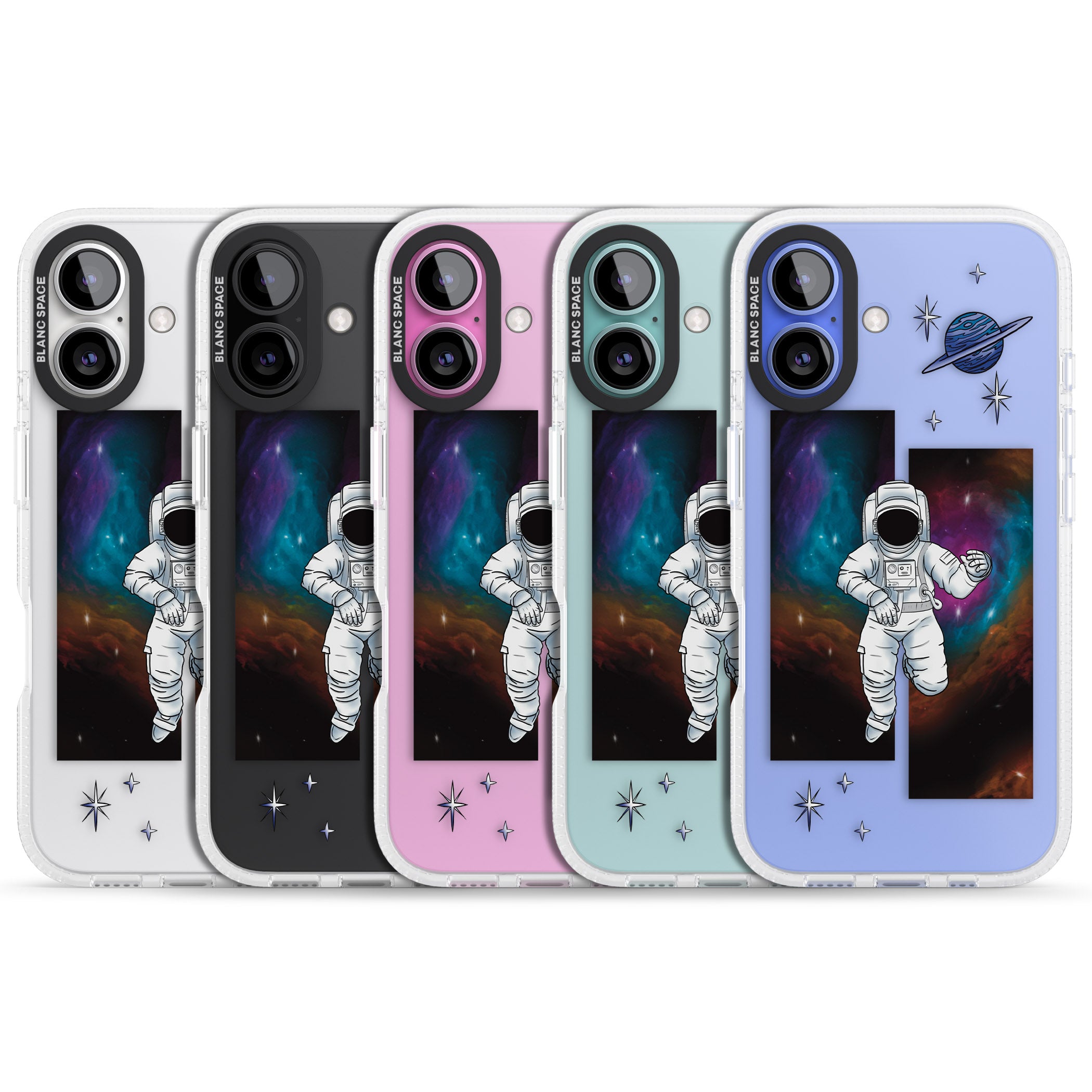 Escape The Nebula iPhone 16 / 16 Plus Clear Case Impact Air - Blanc Space
