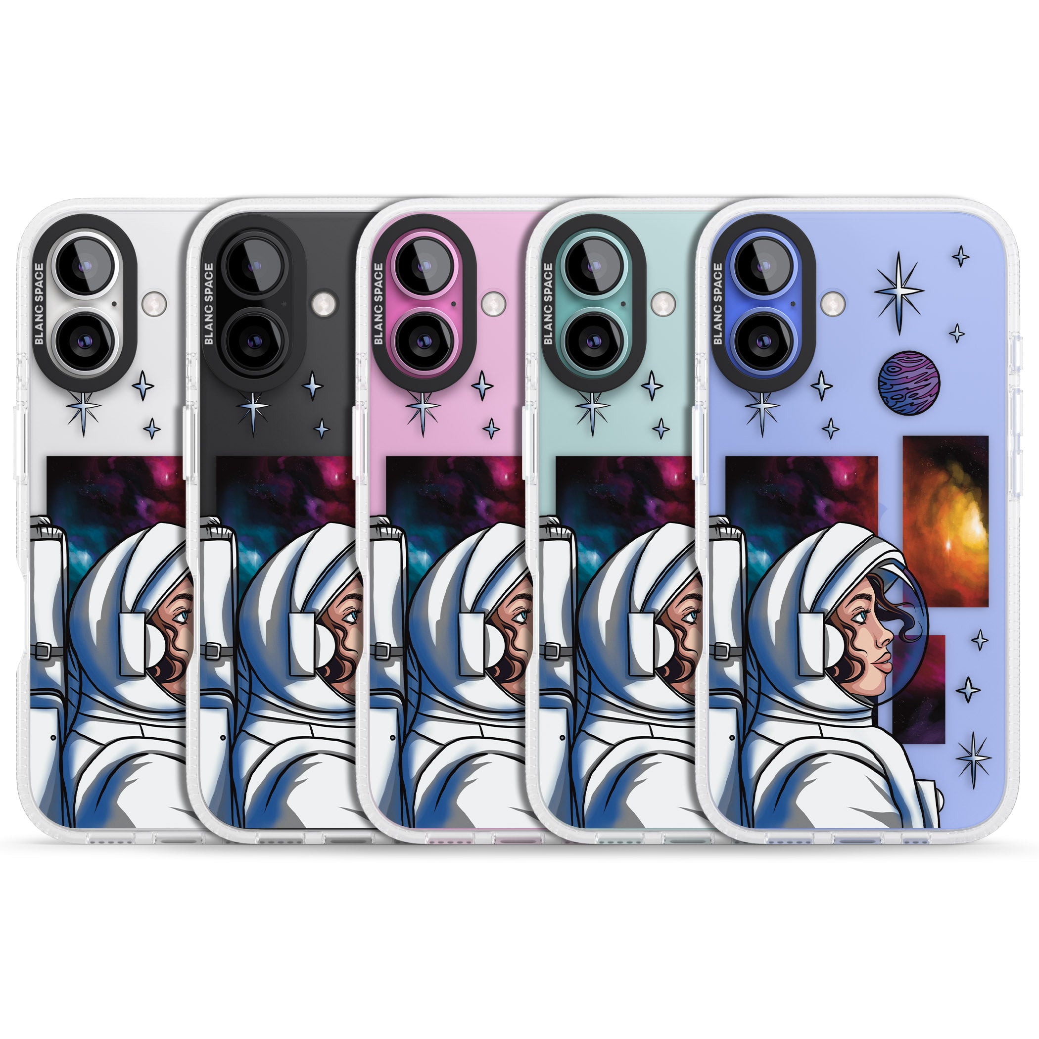 Cosmic Ambition iPhone 16 / 16 Plus Clear Case Impact Air - Blanc Space