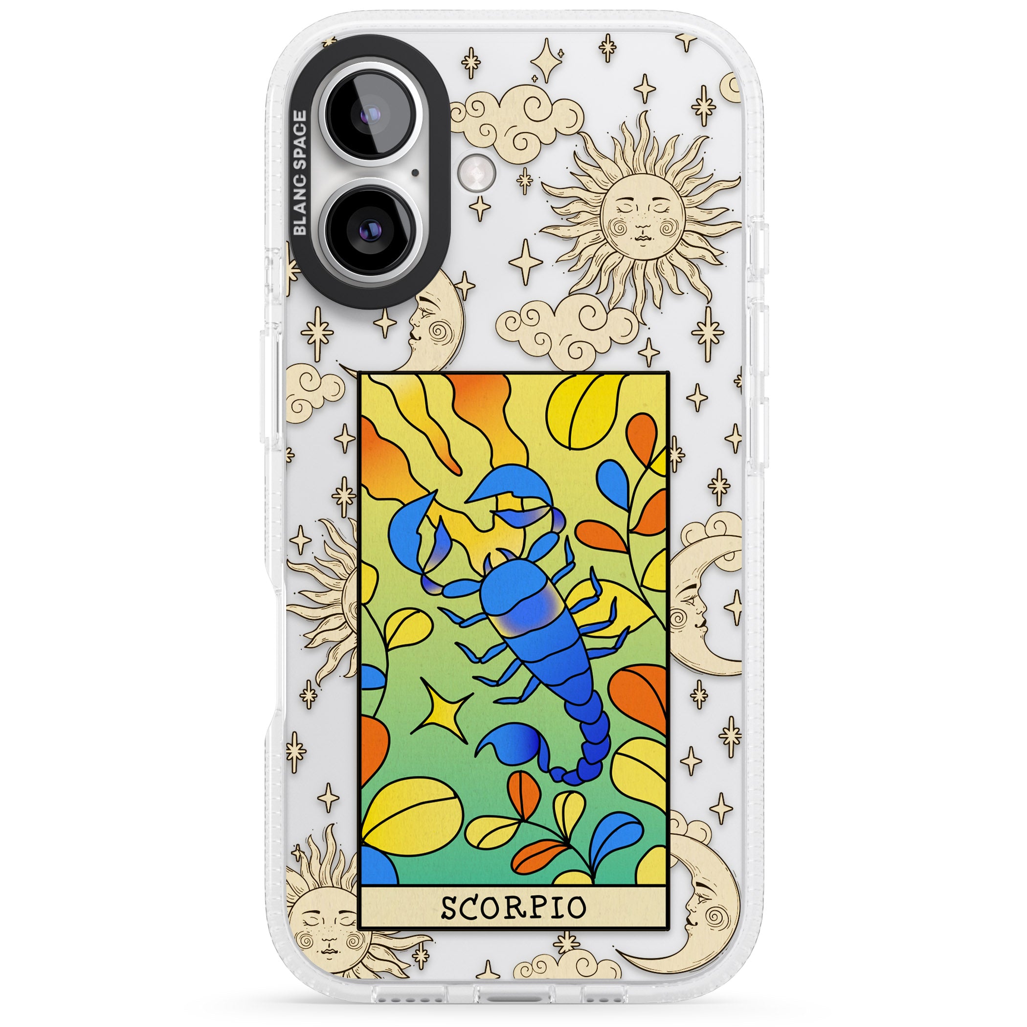 Celestial Zodiac - Scorpio iPhone 16 / 16 Plus Clear Case Impact Air - Blanc Space